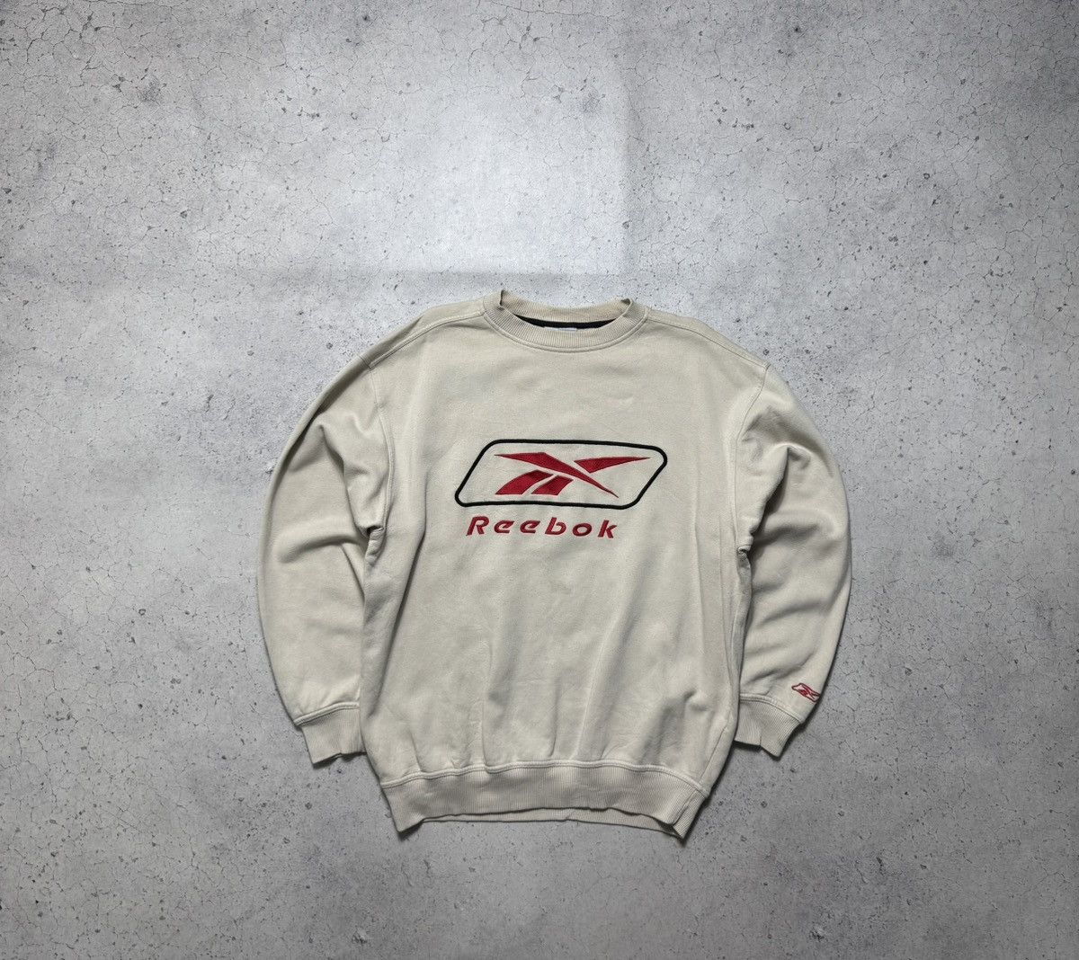Reebok Reebok Big Logo Vintage 90’s Beige Sweatshirt Size XS Size US XS / EU 42 / 0 - 2 Thumbnail