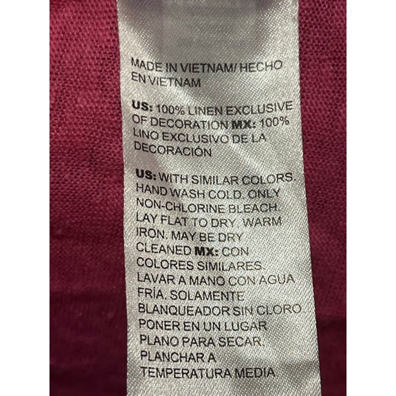 Chicos Chico's Shirt 100% Linen Short Sleeve V Neck Pink Gold XXL Size XXL / US 16-18 / IT 52-54 - 5 Thumbnail
