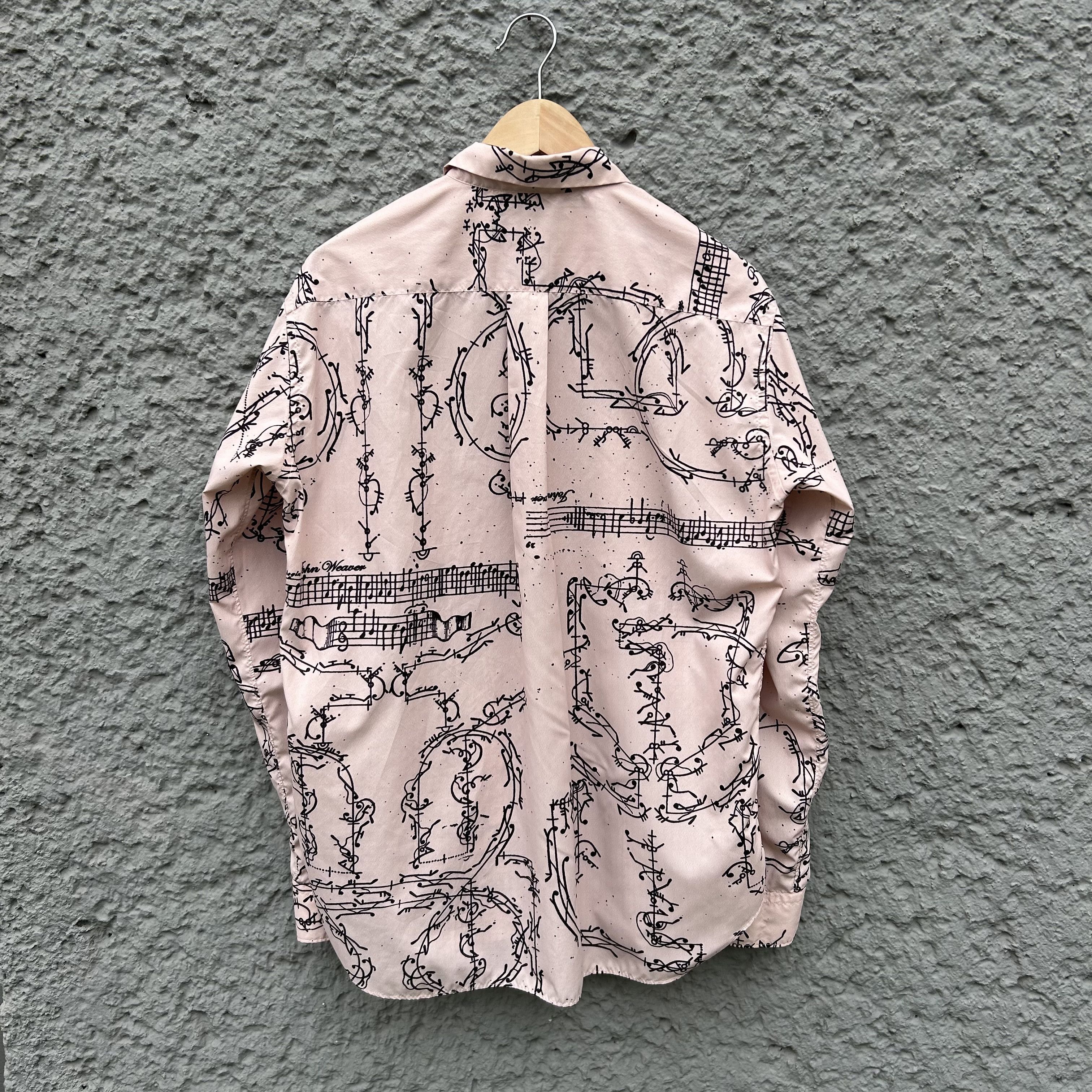 Comme des Garcons CDG Homme Deux Light Pink Musical Notes Shirt Button Up Size US M / EU 48-50 / 2 - 2 Thumbnail