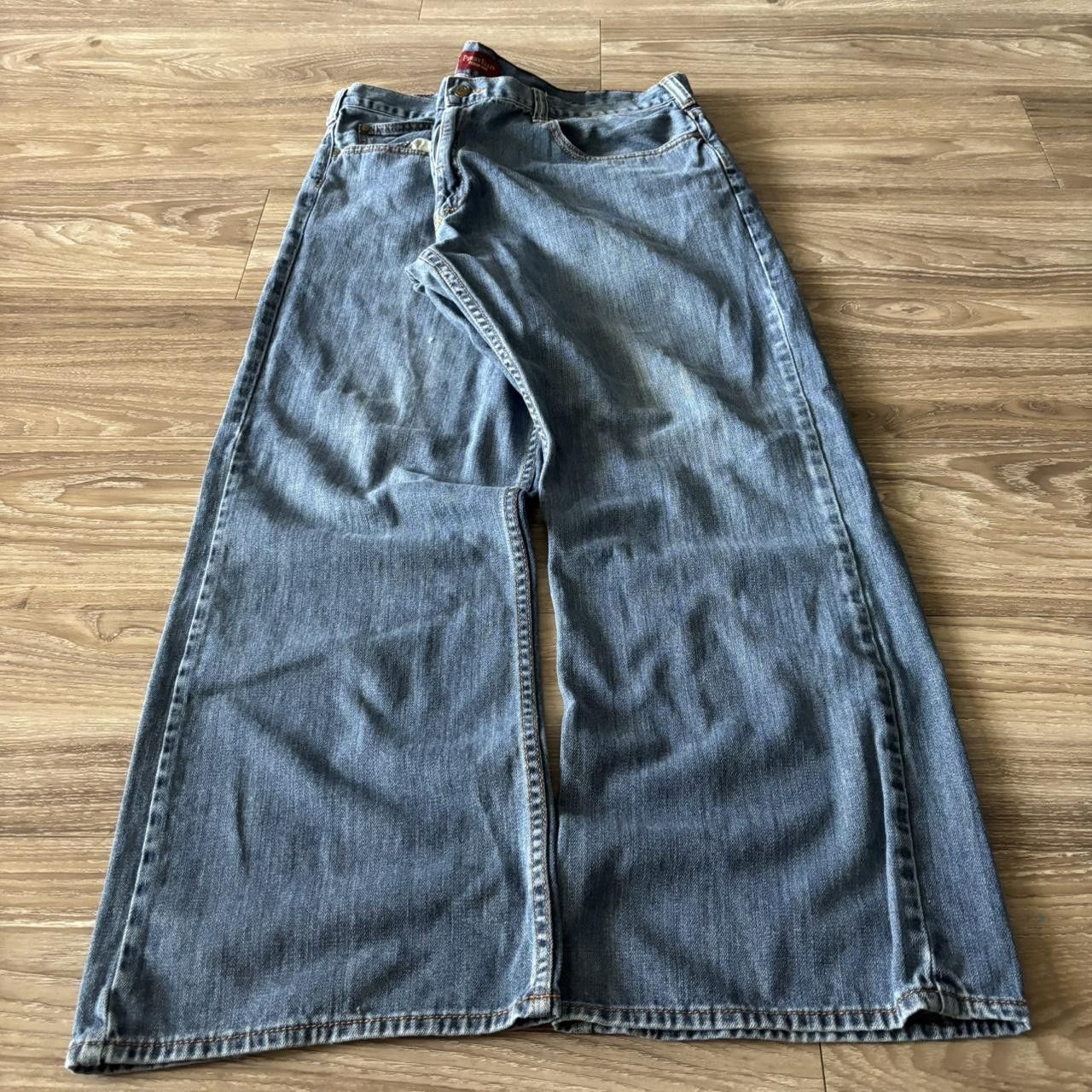 Perry Ellis Crazy Vintage Y2K/2000s Baggy Perry Ellis Medium Wash Skater Style Denim Jeans! 42x30 Size US 42 / EU 58 - 3 Thumbnail