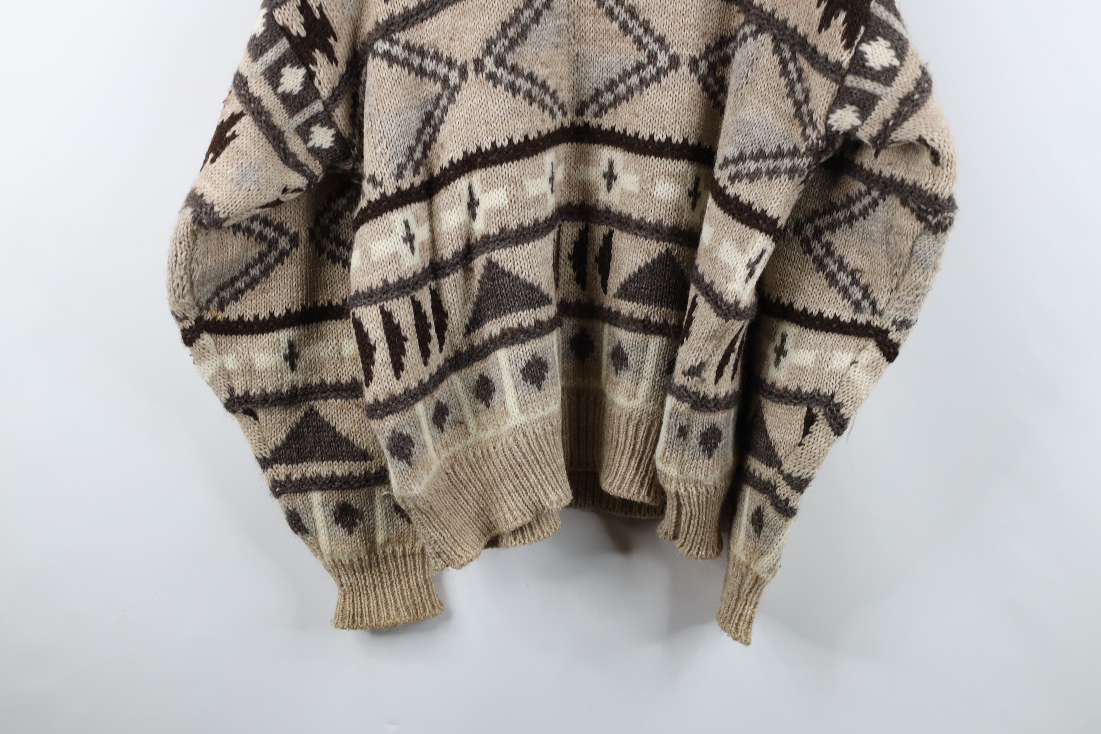 Vintage Vintage 90s Streetwear Wool Fair Isle Fisherman Sweater Size US L / EU 52-54 / 3 - 14 Thumbnail