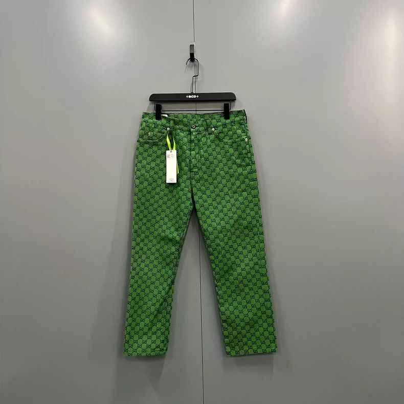 Gucci Gucci Green full-print GG trousers 2502-Nextarrow Size US 34 / EU 50 - 1 Thumbnail