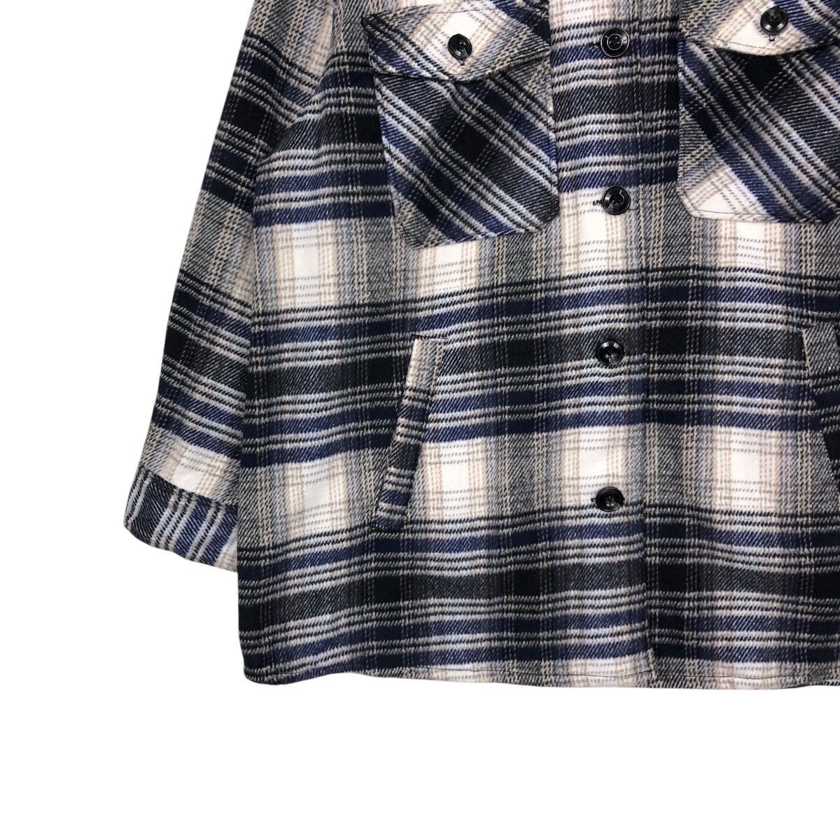 Japanese Brand 📌Vintage Flannel Jacket Wool Divided Tartan Issey Miyake Size US M / EU 48-50 / 2 - 5 Thumbnail