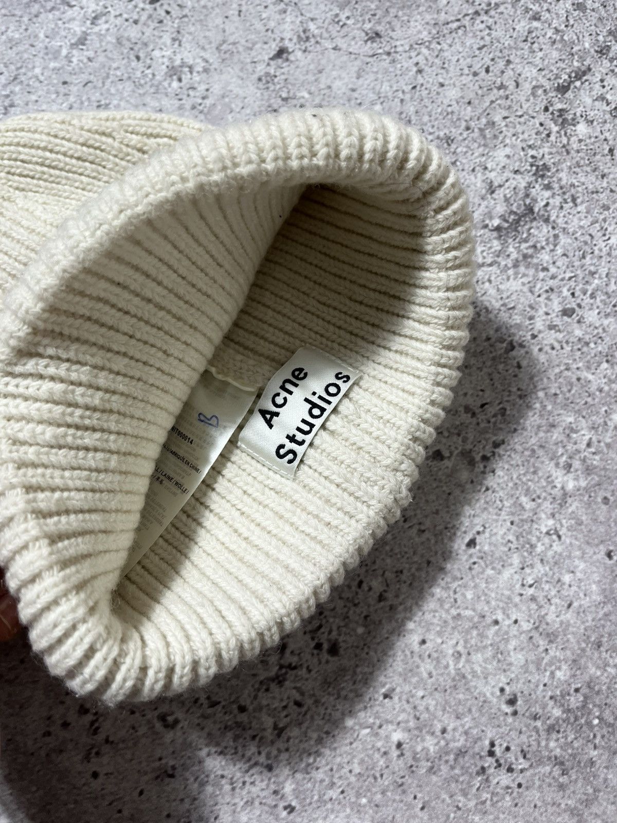 Acne Studios Acne Studios Pansy N Face Ribbed Knit Beanie Hat Wool Unisex Size ONE SIZE - 7 Thumbnail