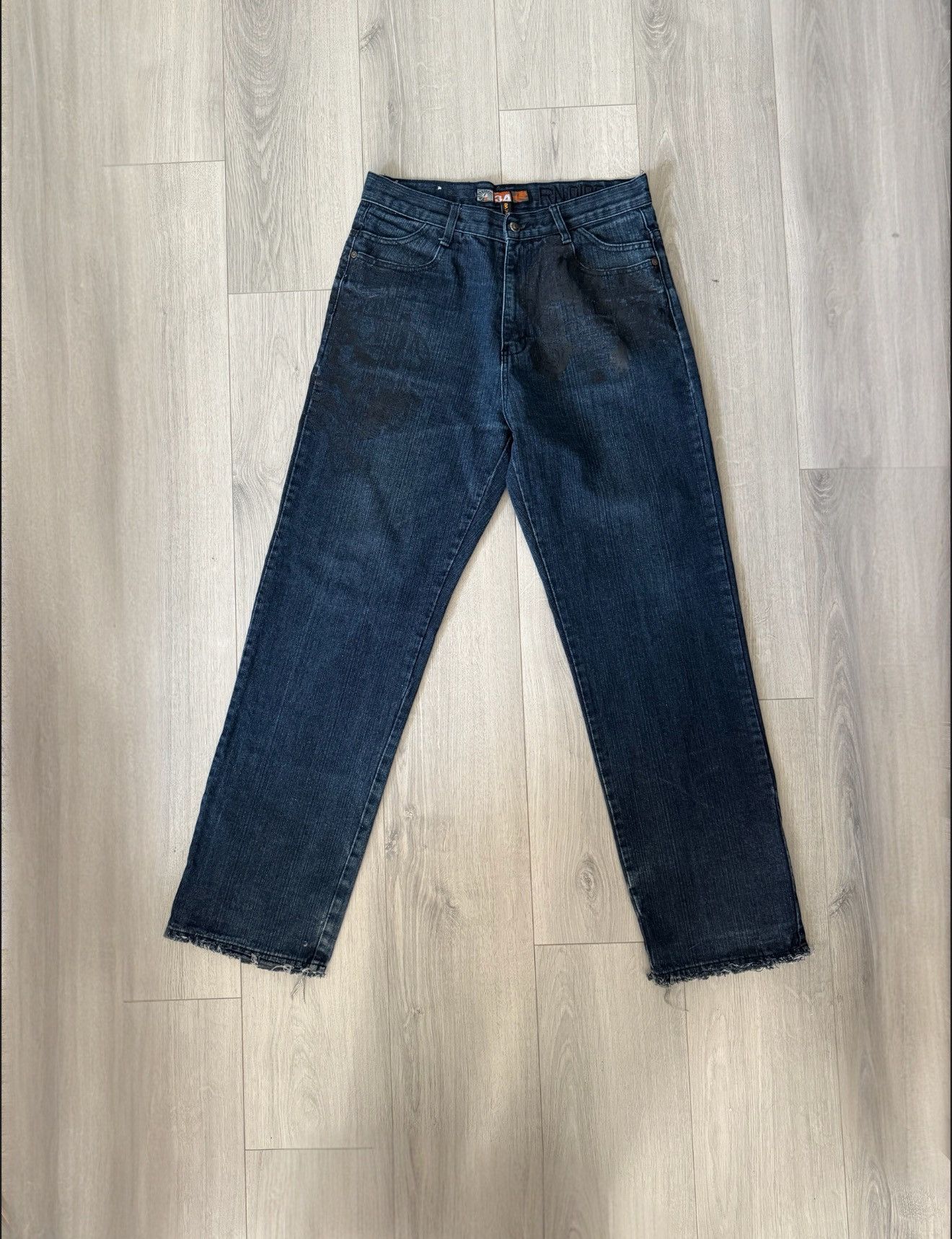Akademiks Late 2000s Akademiks Baggy Hip Hop Embossed Jeans (34x32) Size US 34 / EU 50 - 6 Thumbnail