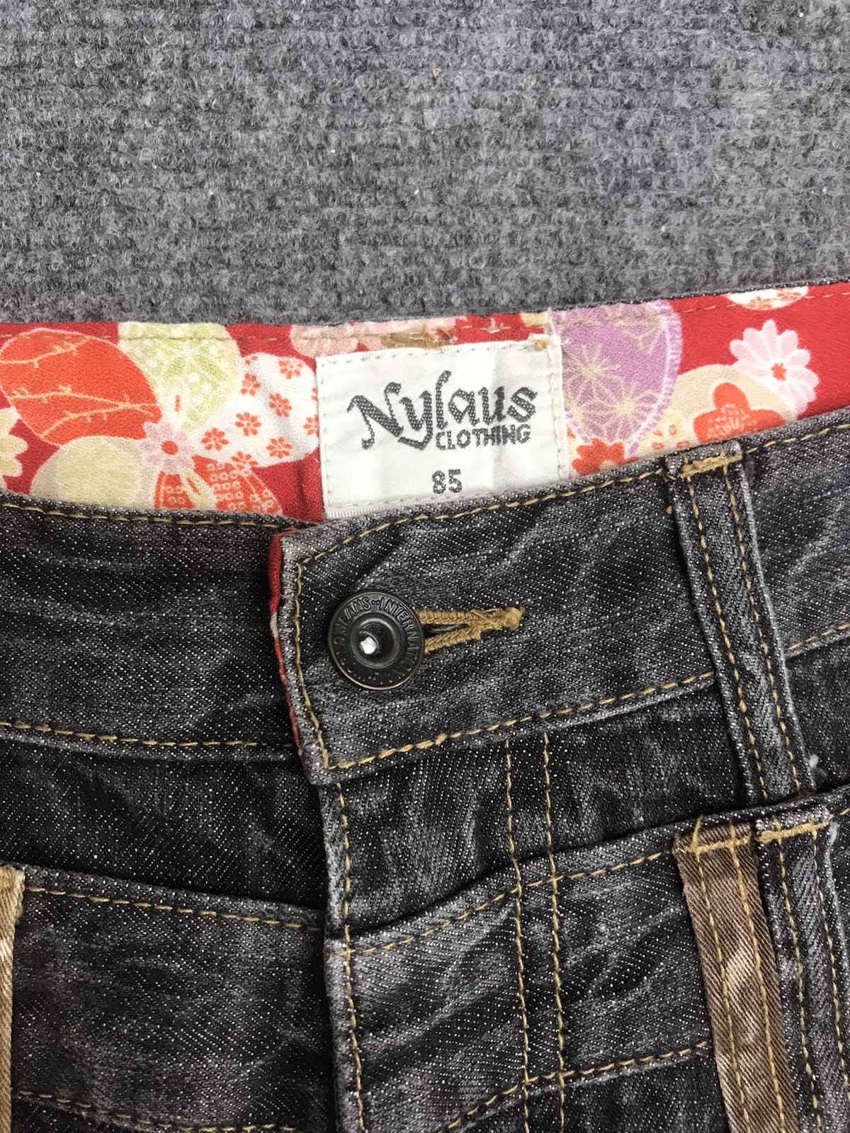 Japanese Brand Double Waist🔥Nylaus Thunderous Fades Distressed Jeans Size US 32 / EU 48 - 8 Thumbnail