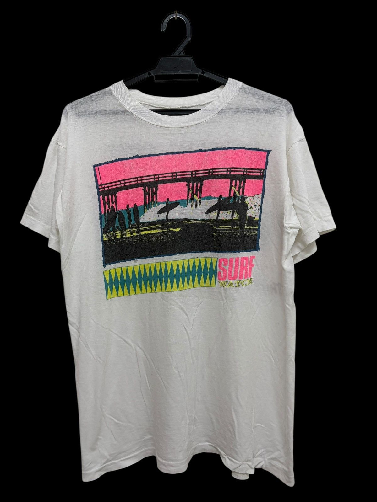 Vintage RARE 🔥 80s SURF WATCH X NEW MODEL ARMY BAND TEE DISTRESSED Size US L / EU 52-54 / 3 - 1 Thumbnail