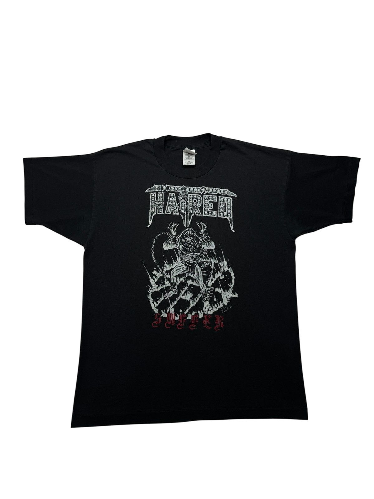 Vintage Vintage 90’s Hatred Suffer Band Tee Shirt Size US XL / EU 56 / 4 - 1 Thumbnail