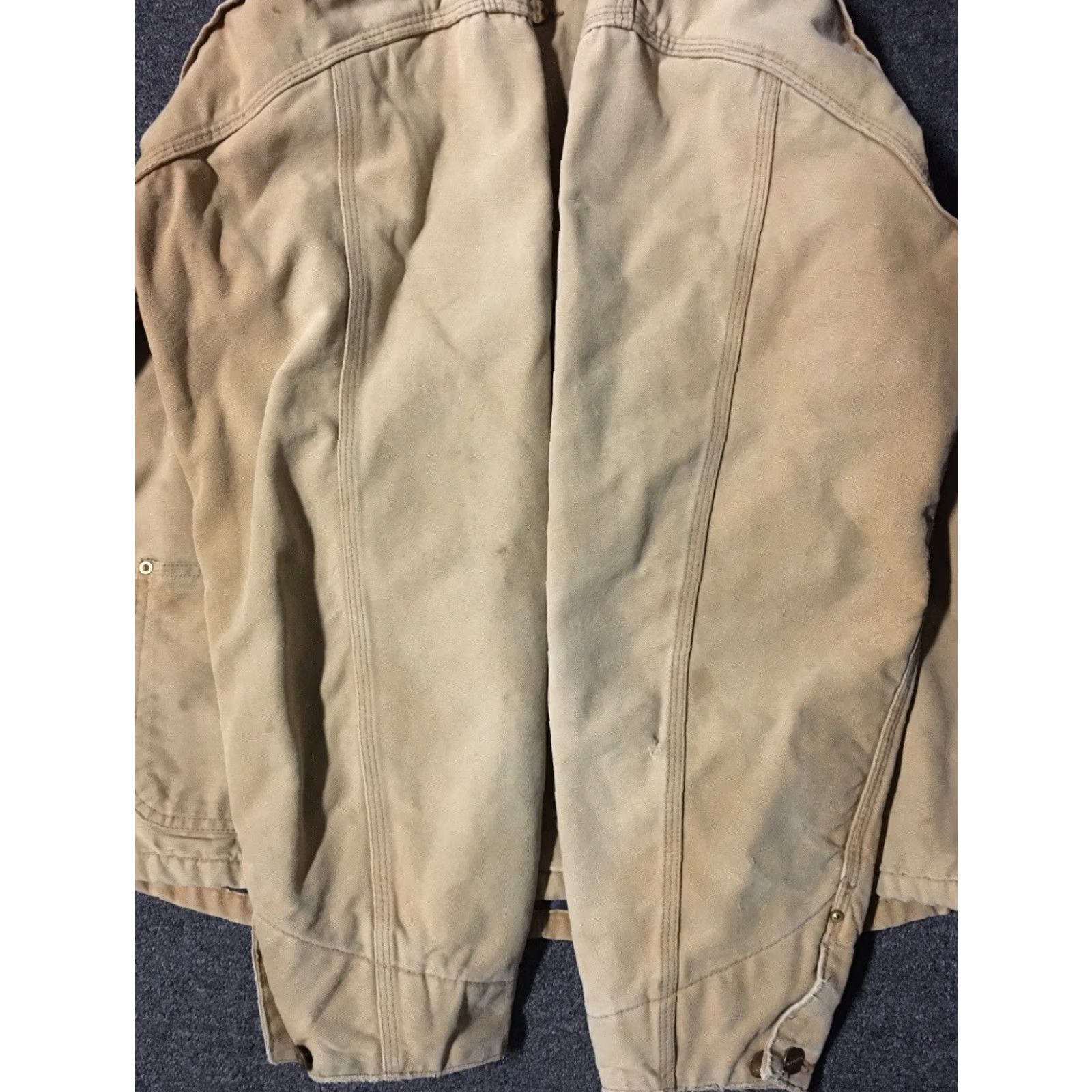 Carhartt VINTAGE Carhartt Jacket Chore Barn Distressed Faded Blanket Lined 2XL Beige/ tan Men 90s 80s Grunge Harley Motorcycle Ridge Canvas Size US XXL / EU 58 / 5 - 6 Thumbnail