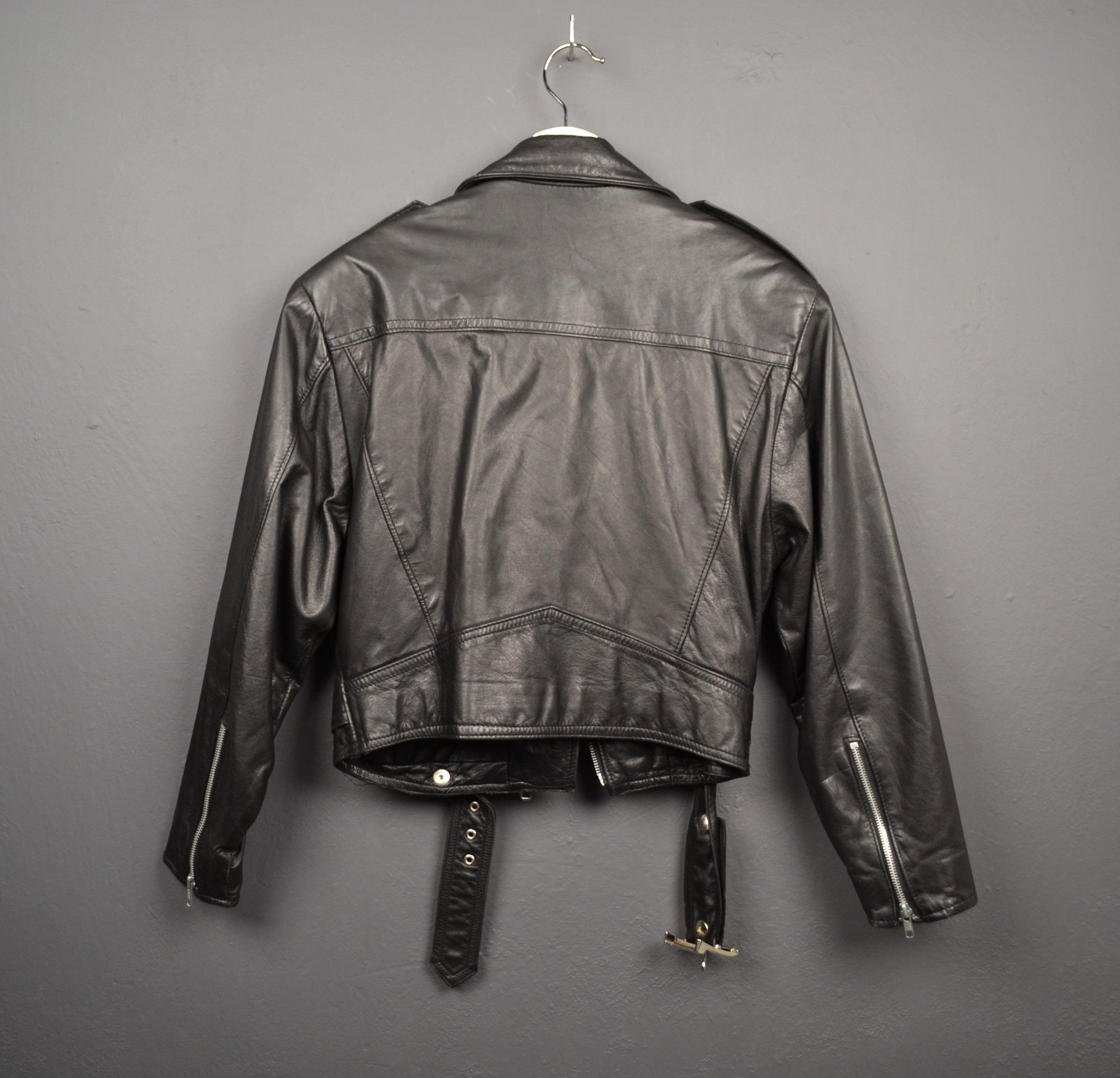 Vintage On The Fringe Black Leather Biker Jacket M Made Canada Size M / US 6-8 / IT 42-44 - 9 Thumbnail