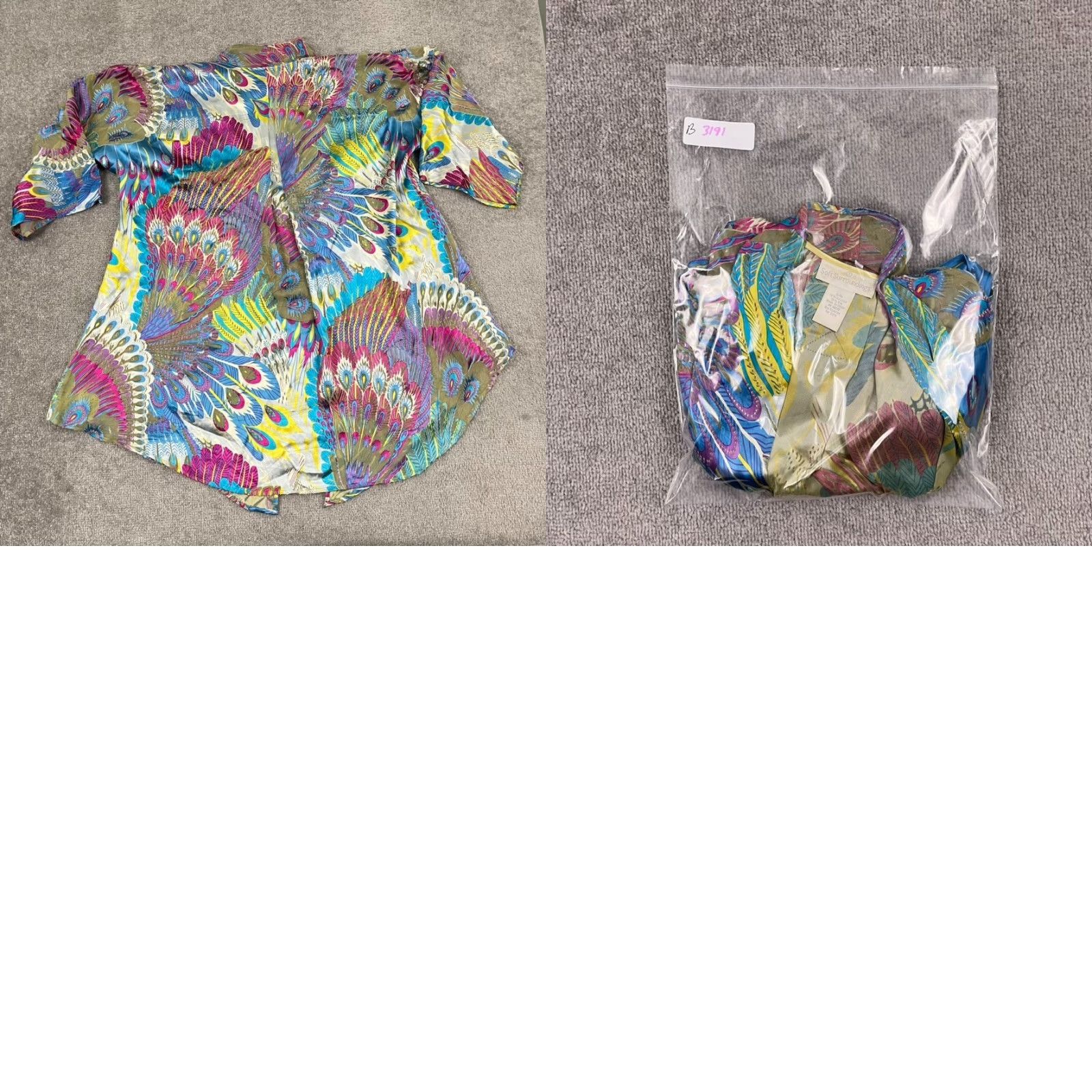 Soft Surroundings Soft Surroundings Silk Blend Kimono Shirt Women M Multicolor Geometric 3/4 Sleeve 90s Viscose Lightweight Cardigan Knitted Sheer Size M / US 6-8 / IT 42-44 - 8 Thumbnail