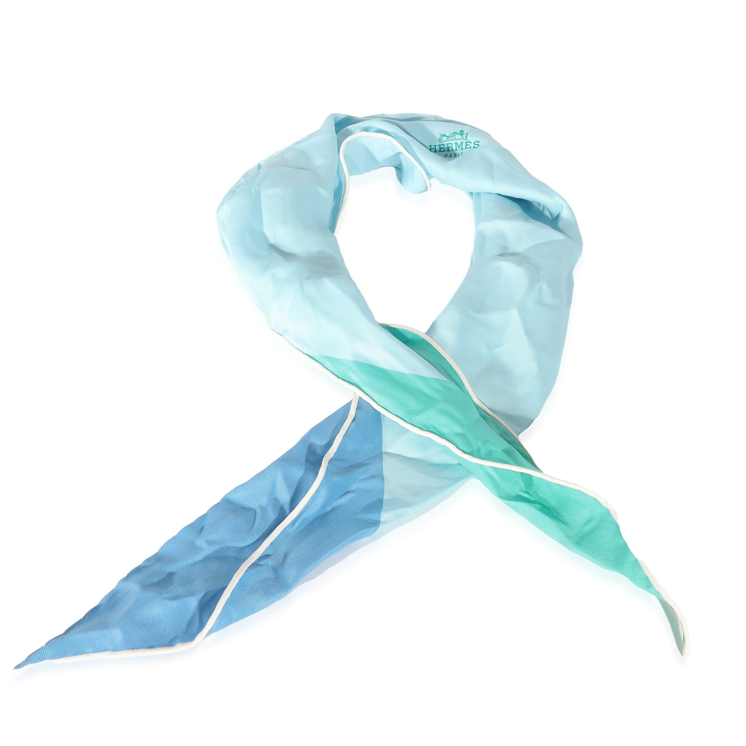 image of Hermes Blue Colourblock Silk Losange Scarf, Women's