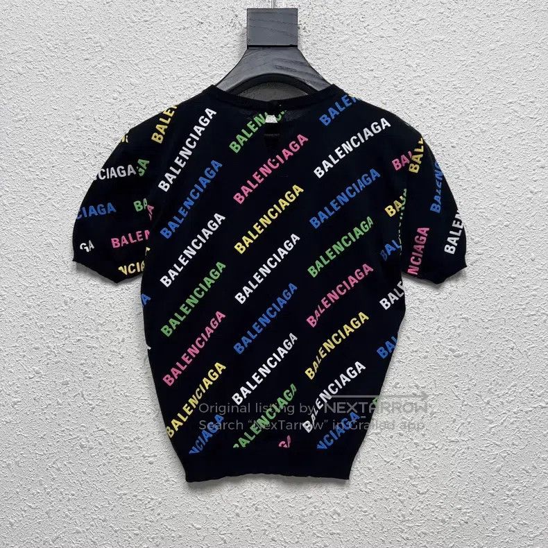 Balenciaga Balenciaga Colorful Barrage Knit Short Sleeve Size US S / EU 44-46 / 1 - 2 Thumbnail