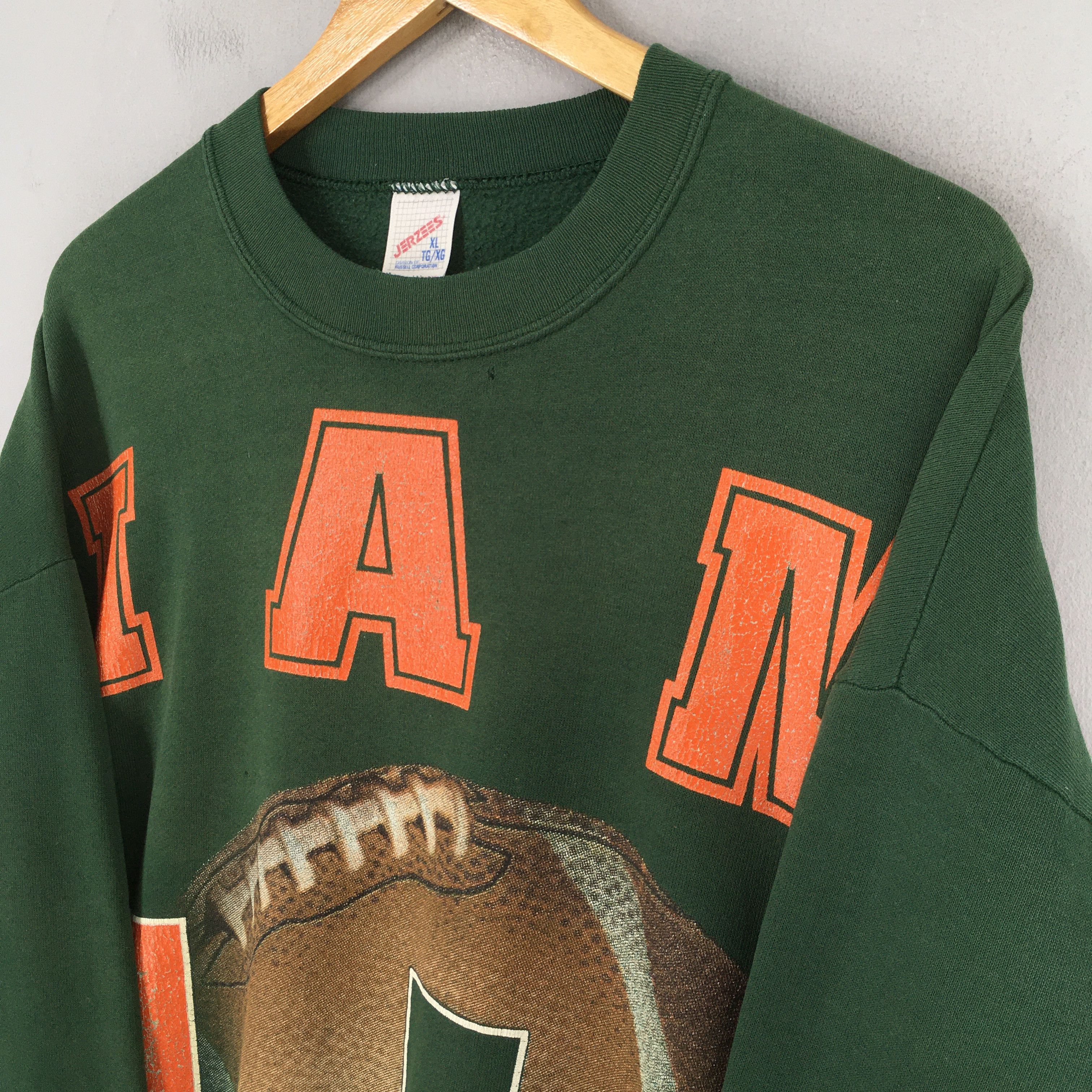 NCAA Vintage University of Miami Hurricanes Green Sweatshirt XL Size US XL / EU 56 / 4 - 3 Thumbnail