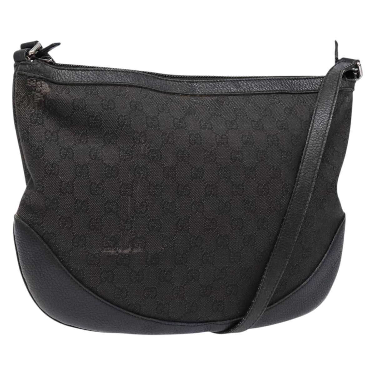 Gucci GUCCI GG Canvas Shoulder Bag Black Silver Size ONE SIZE - 1 Thumbnail
