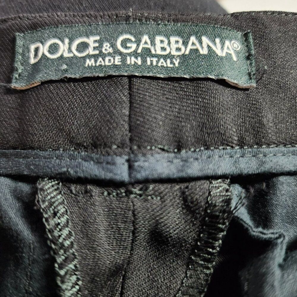 Dolce & Gabbana Dolce & Gabbana Pants M Black Straight Leg Mid-Rise Size 28" / US 6 / IT 42 - 2 Thumbnail