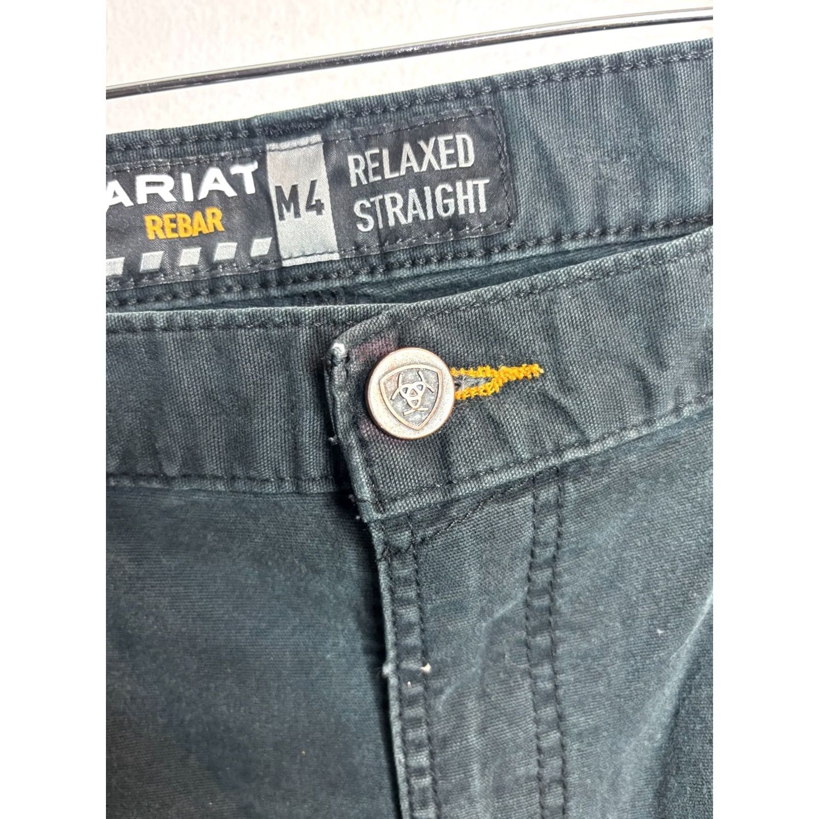 Ariat ARIAT Rebar Pants Mens Relaxed Straight Leg Double Knee Durastar 38x30 Black Size US 38 / EU 54 - 5 Thumbnail
