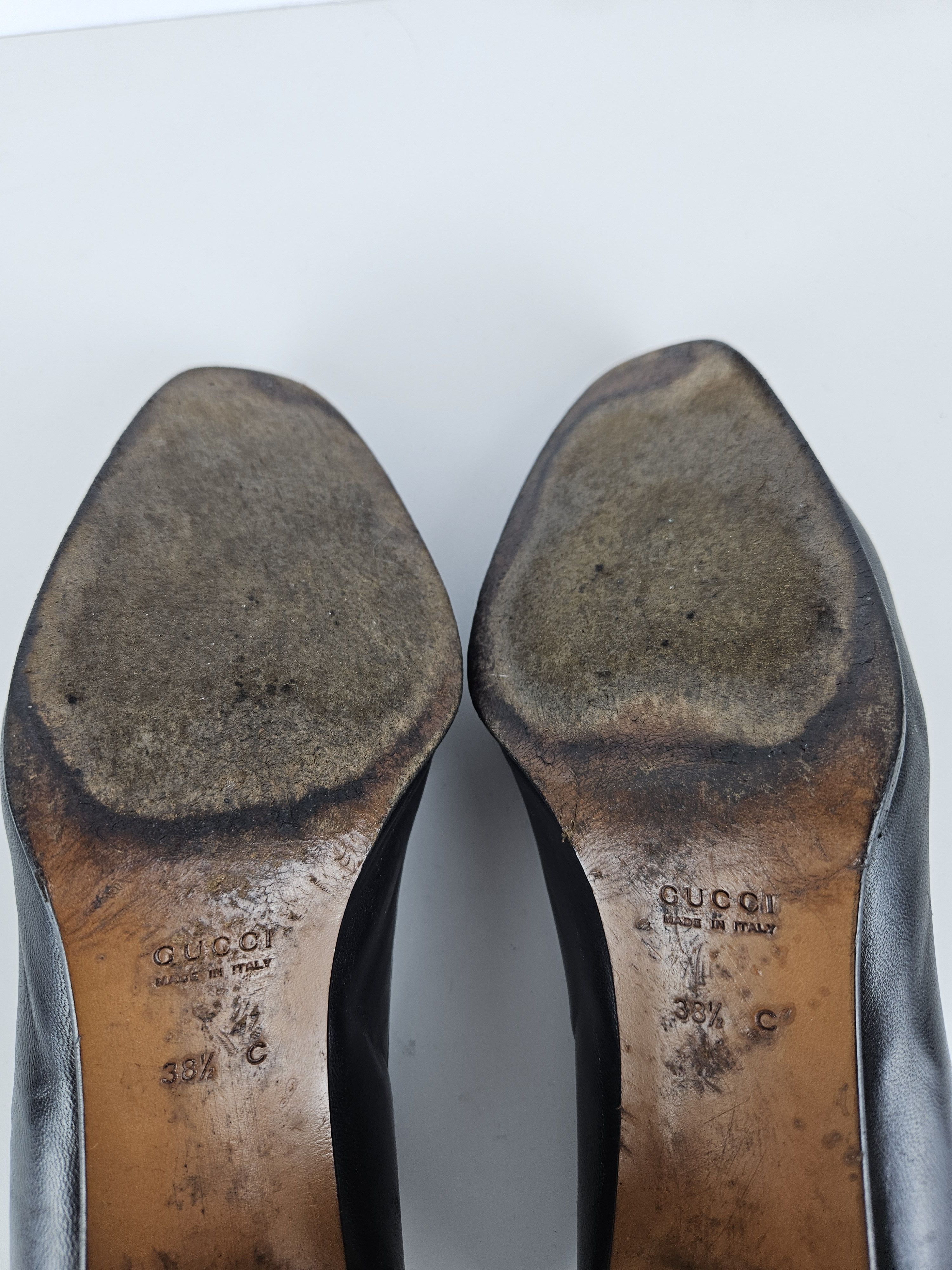 Gucci Vintage Gucci almond toe horsebit leather heels Size US 8.5 / IT 38.5 - 14 Thumbnail