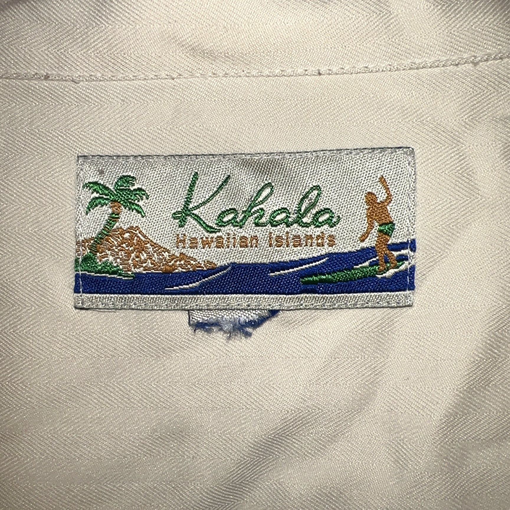 Vintage Kahala Hawaiian Islands Embroidered Shirt Mens Size L Beige Short Sleeve Button-Up 24” Pit To Pit Size US L / EU 52-54 / 3 - 4 Thumbnail