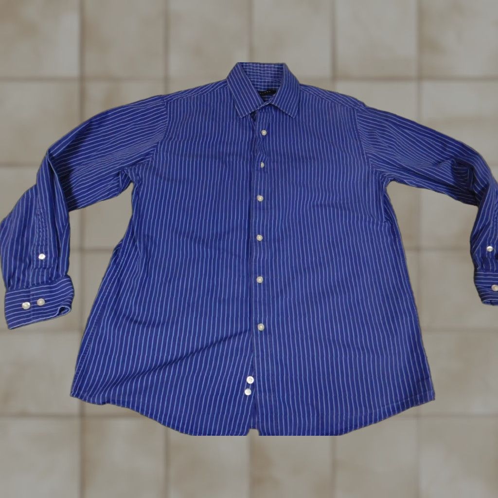 Sean John Sean John Shirt 15.5 Purple Plaid Button-Down Mens Long Sleeve Collared Cotton Button-Up Regular Vintage No Size US L / EU 52-54 / 3 - 1 Thumbnail