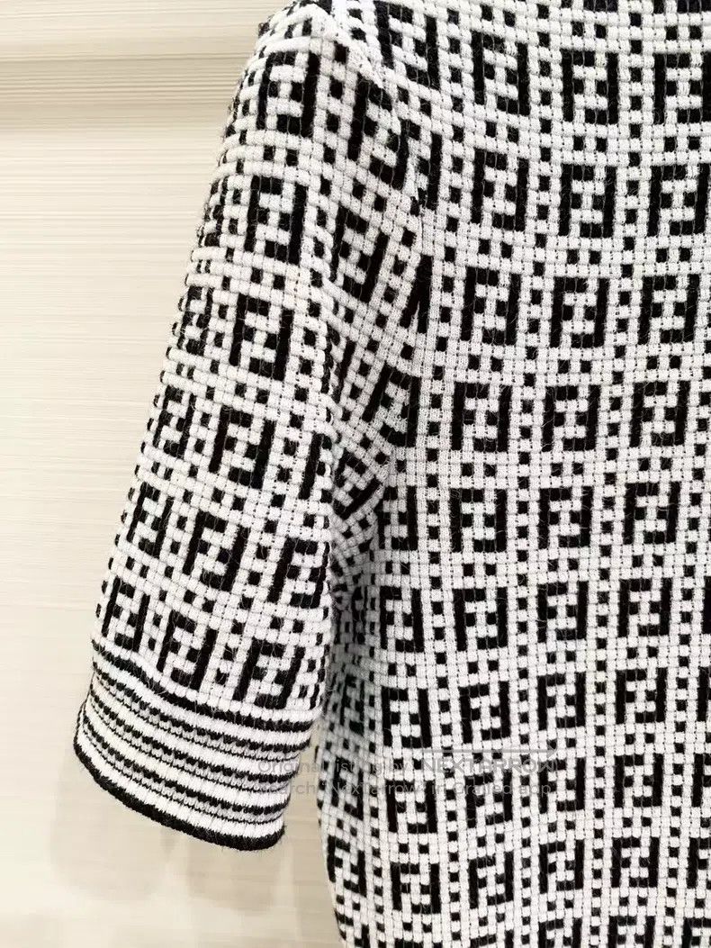 Fendi Fendi Double F Jacquard Knit Short Sleeve Dress Size XXS / US 00 / IT 34 - 4 Thumbnail