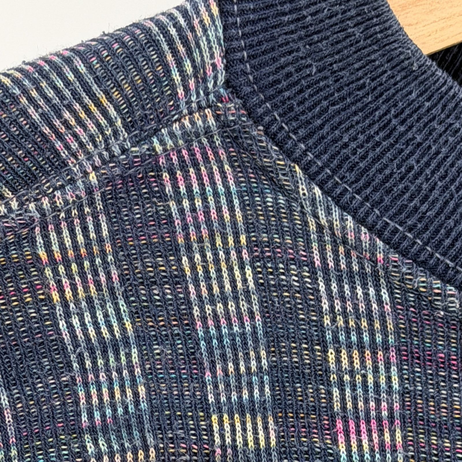 Pepe Jeans Vintage 90s Blue 100% Cotton Rainbow Striped Pocket Shirt Size US L / EU 52-54 / 3 - 3 Thumbnail