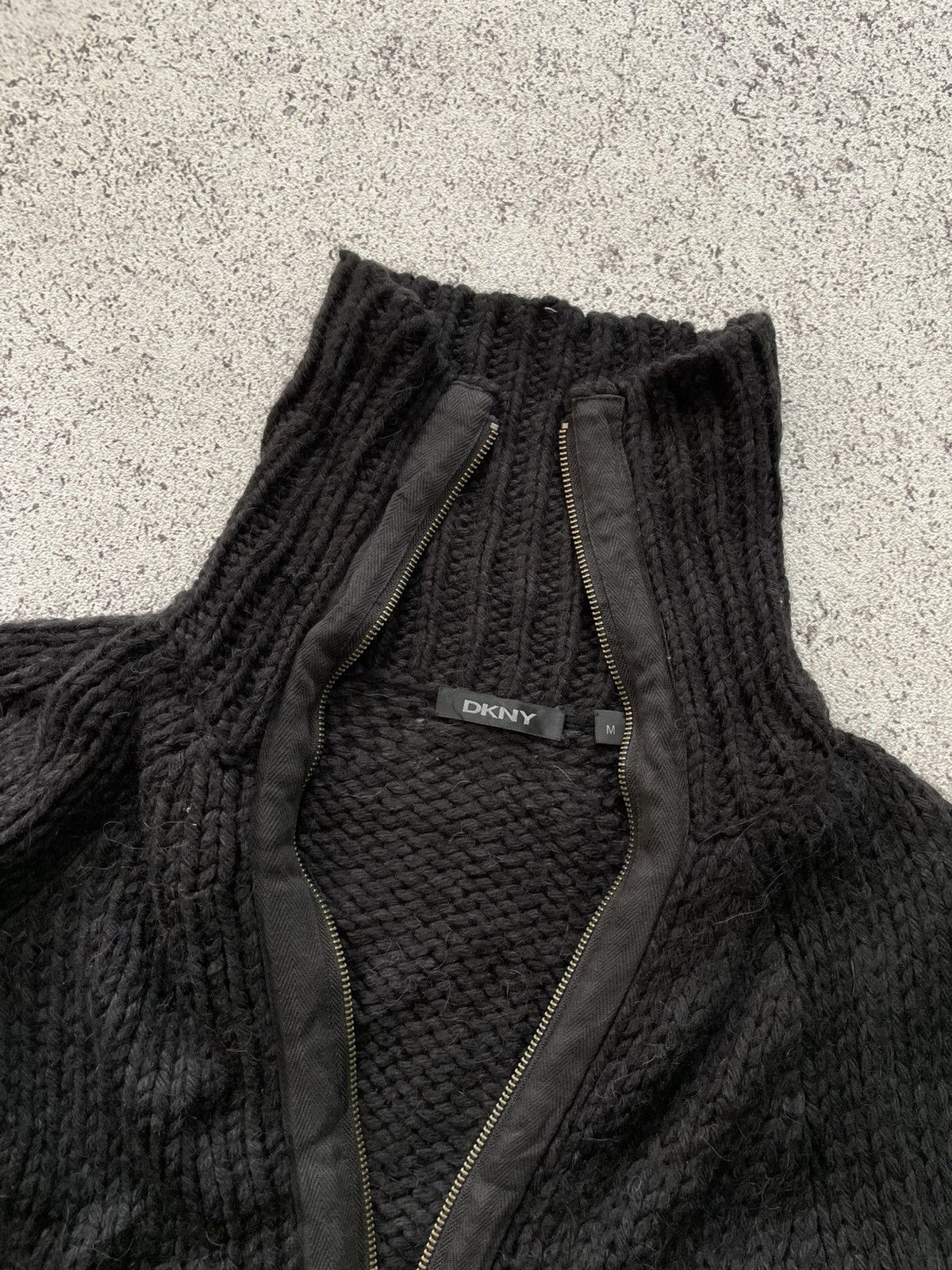 DKNY Vintage Wool Knitted Double zipper Jacket Rick Owens Style Size US M / EU 48-50 / 2 - 5 Thumbnail