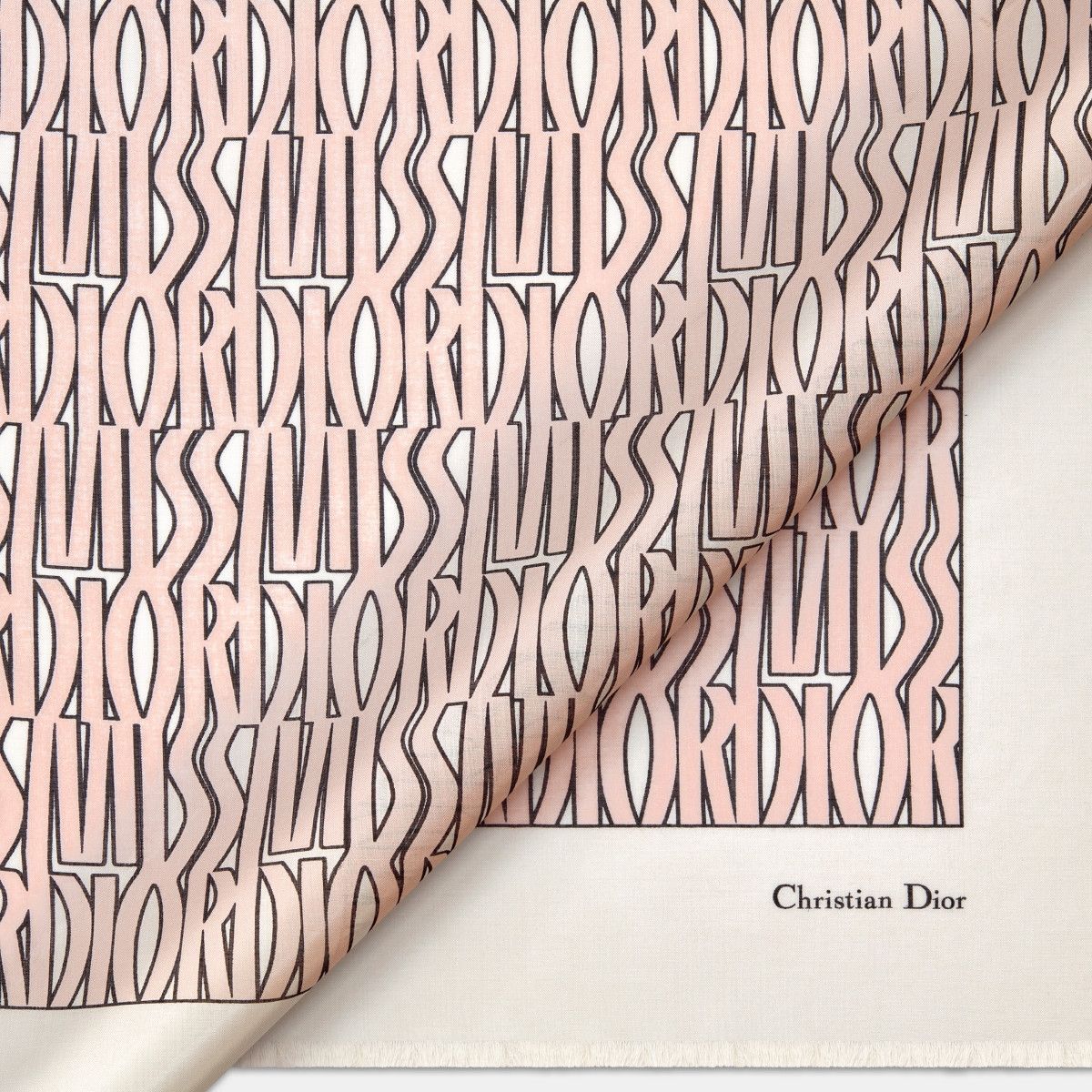 Dior o1bcso1str0226 Size:OS/Allover Shawl in White/Pale Pink Size ONE SIZE - 3 Thumbnail