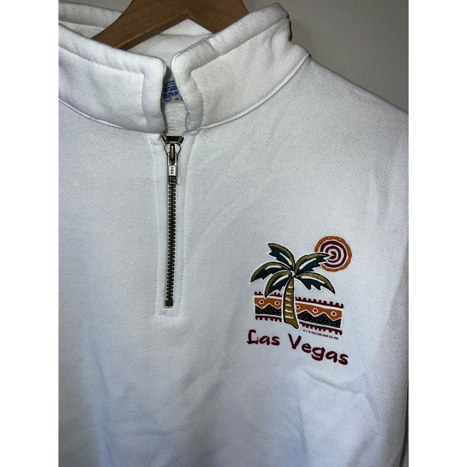Jerzees Vintage Las Vegas Sweatshirt 1/4 Zip Crewneck 90s NWT Large Size US L / EU 52-54 / 3 - 2 Thumbnail