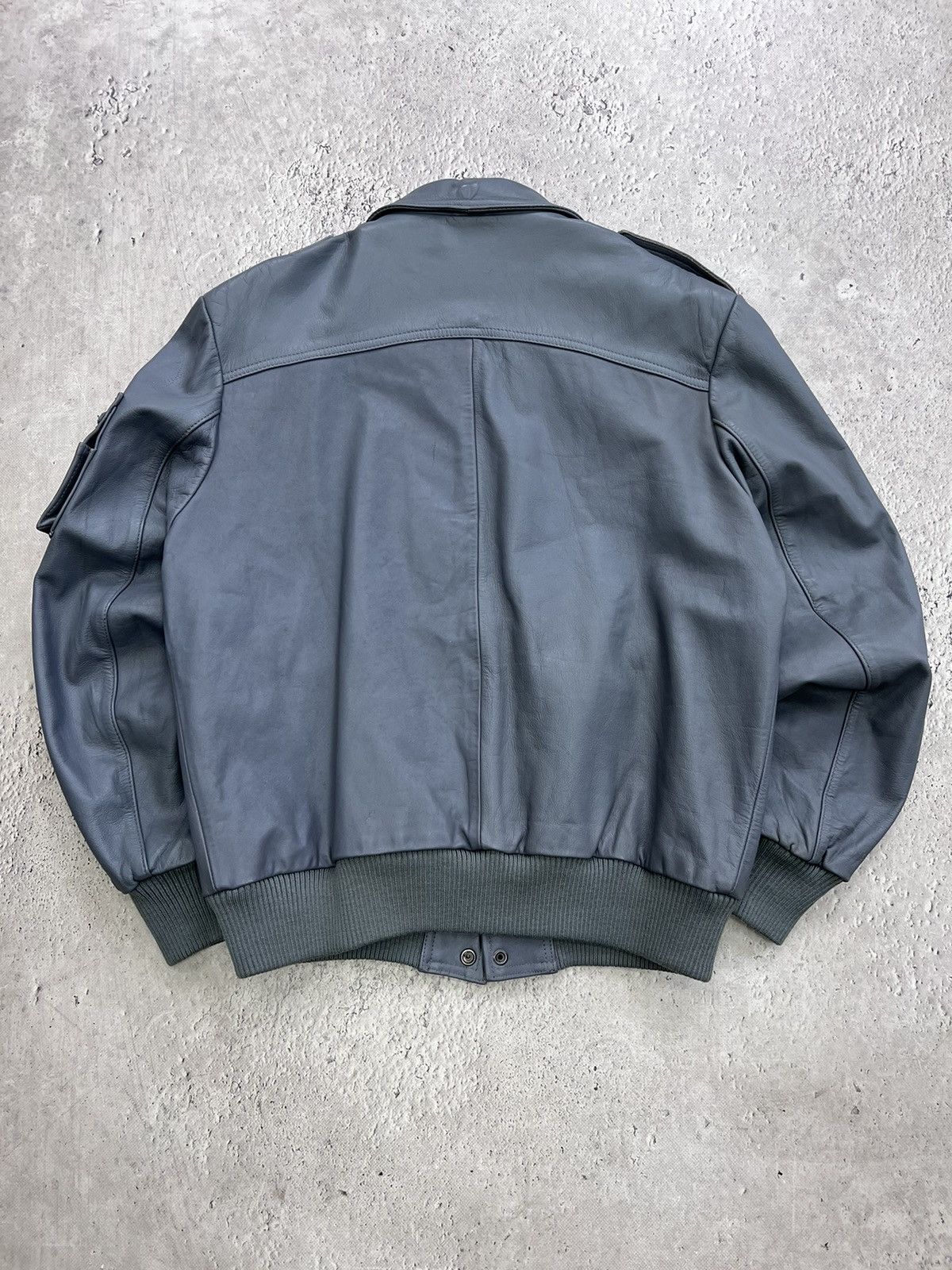 Genuine Leather × Japanese Brand Vintage Grey Leather y2k Biker AVIATOR Racing Jacket Size US M / EU 48-50 / 2 - 11 Thumbnail