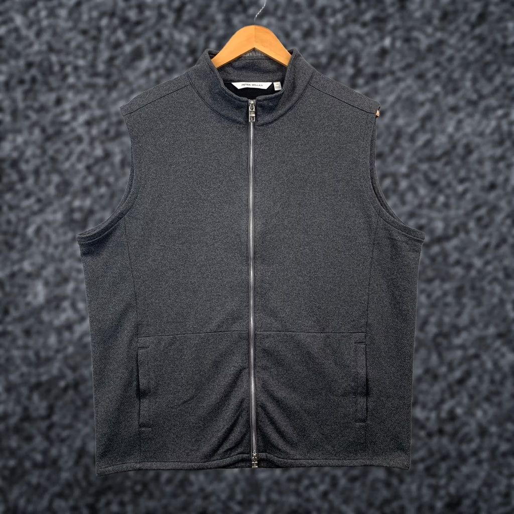 Peter Millar Peter Millar Vista Hybrid Full Zip Vest Men XL Gray Zip Pockets Logo Golf Size US XL / EU 56 / 4 - 1 Thumbnail