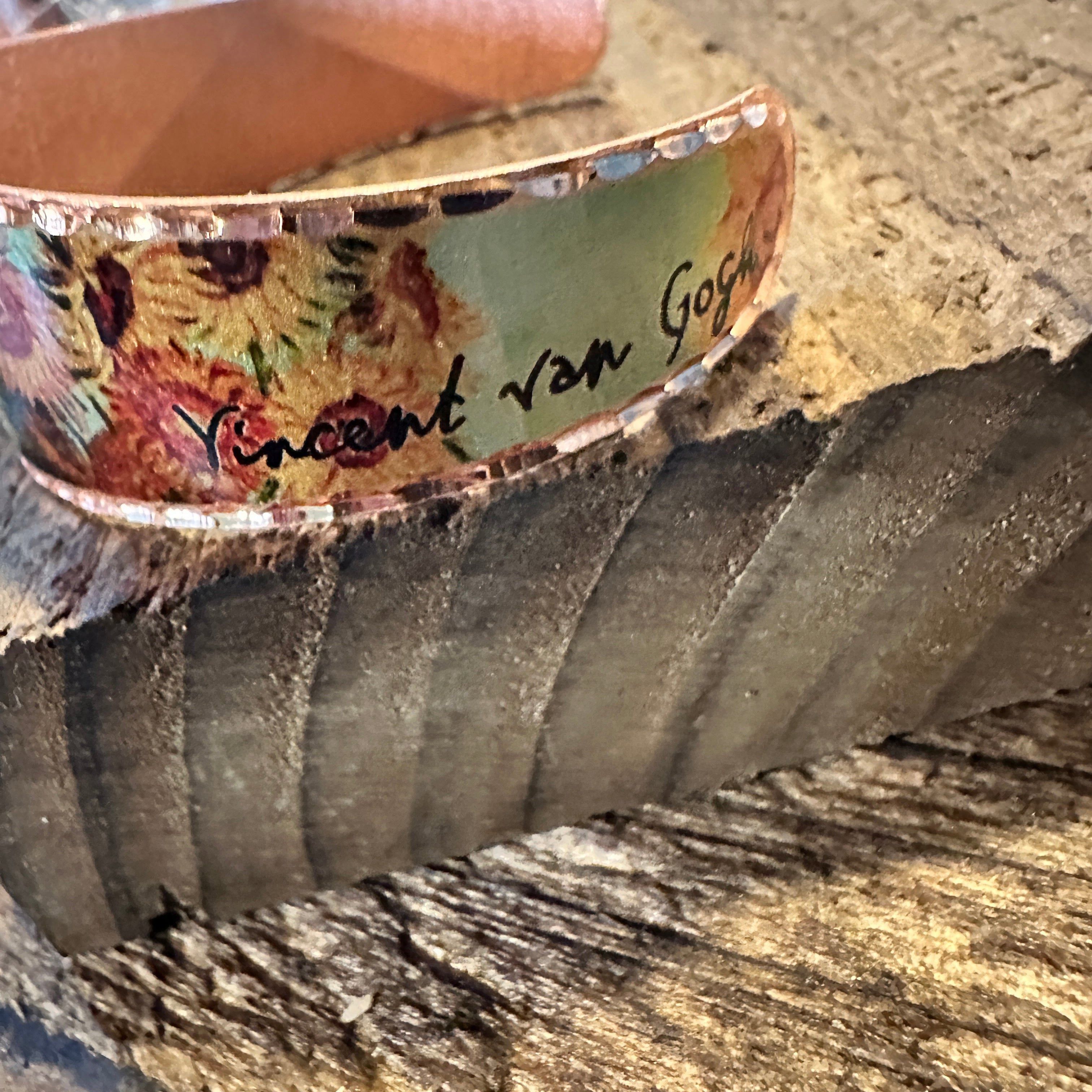Other Handmade Boho Copper Wide Cuff Bracelet, Diamond Cut Van Gog Size ONE SIZE - 5 Thumbnail