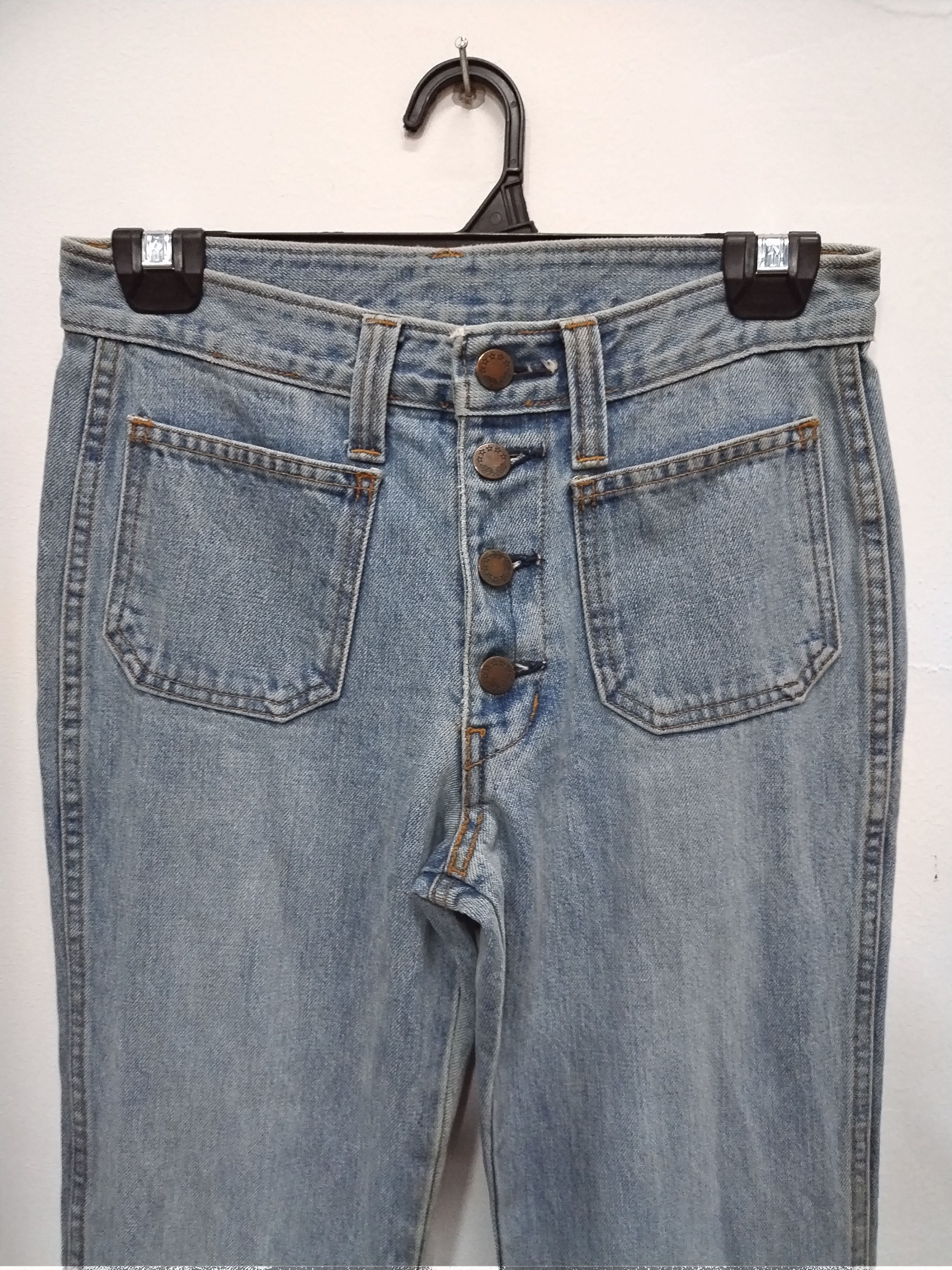 Japanese Brand × Le Grande Bleu (L.G.B.) × Vintage Vintage BLUE WAY Flare Bootcut Faded Jeans Bell Button Size 28" / US 6 / IT 42 - 5 Thumbnail