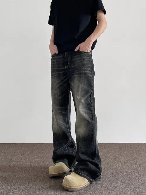 VIBE Black Washed Wide Leg Denim Jeans Size US 30 / EU 46 - 6 Thumbnail