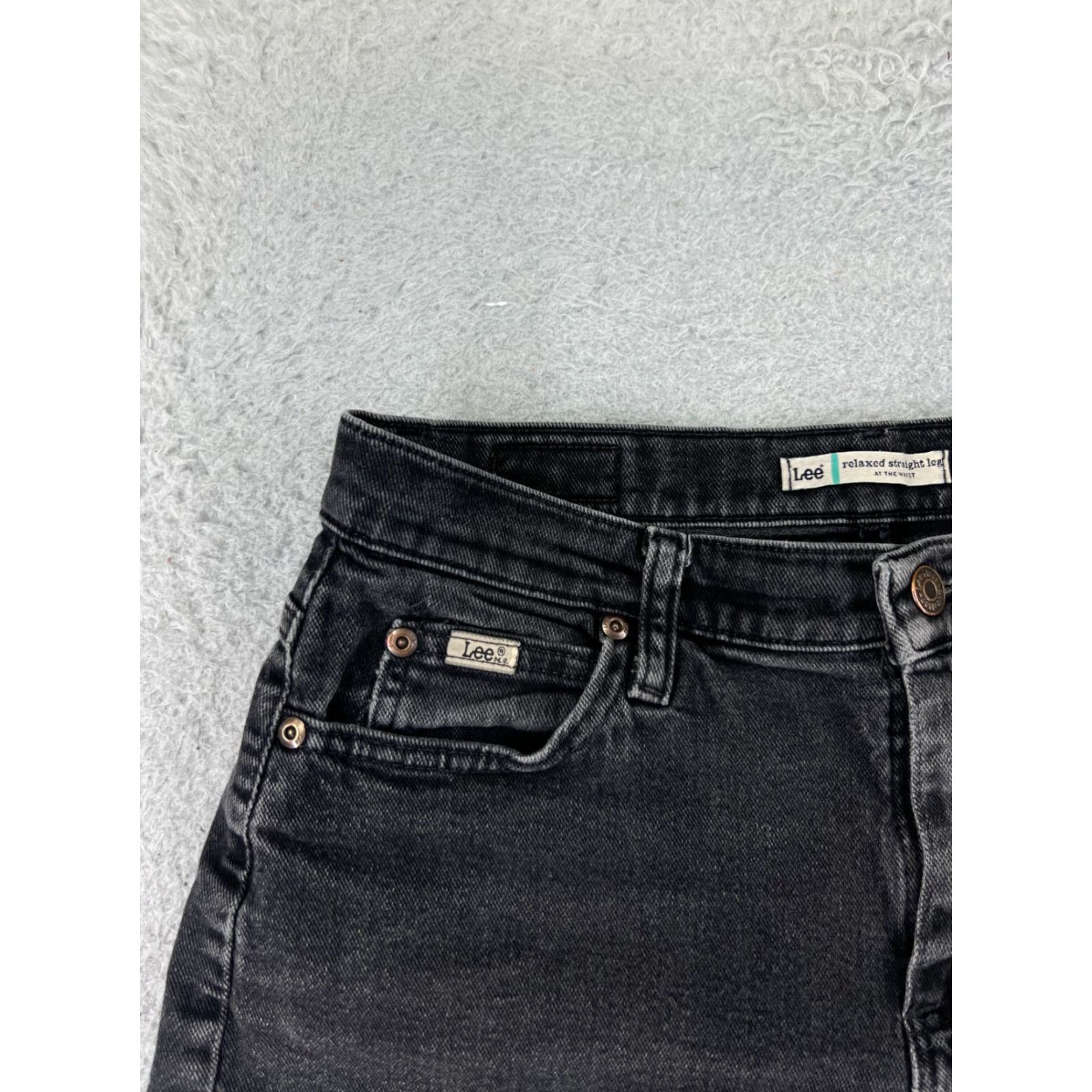 Lee Lee Shorts Women Black Denim Cut-Off Relaxed Mid Rise 26x1 Size 6 Womens Size 28" / US 6 / IT 42 - 4 Thumbnail