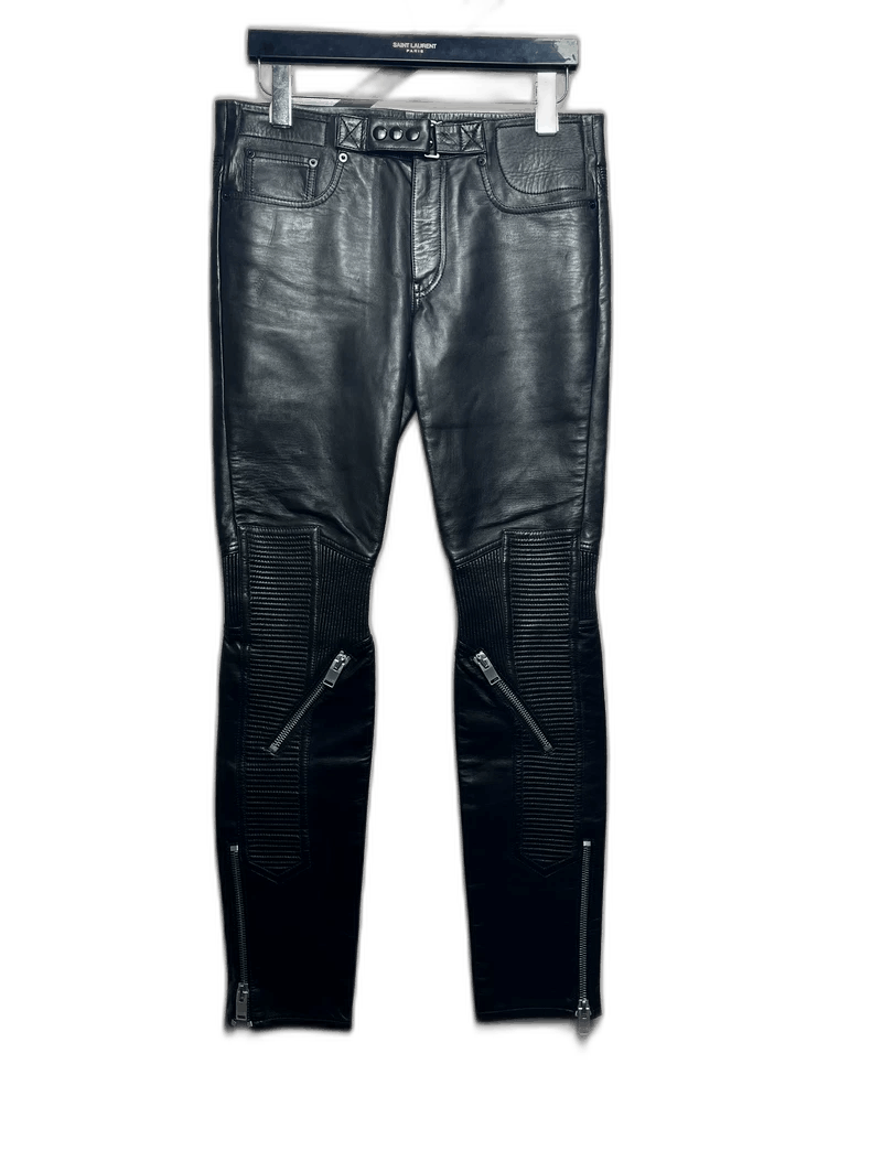 Saint Laurent Paris Saint Laurent Black Lambskin Leather Pants Size US 44 / EU 60 - 1 Thumbnail