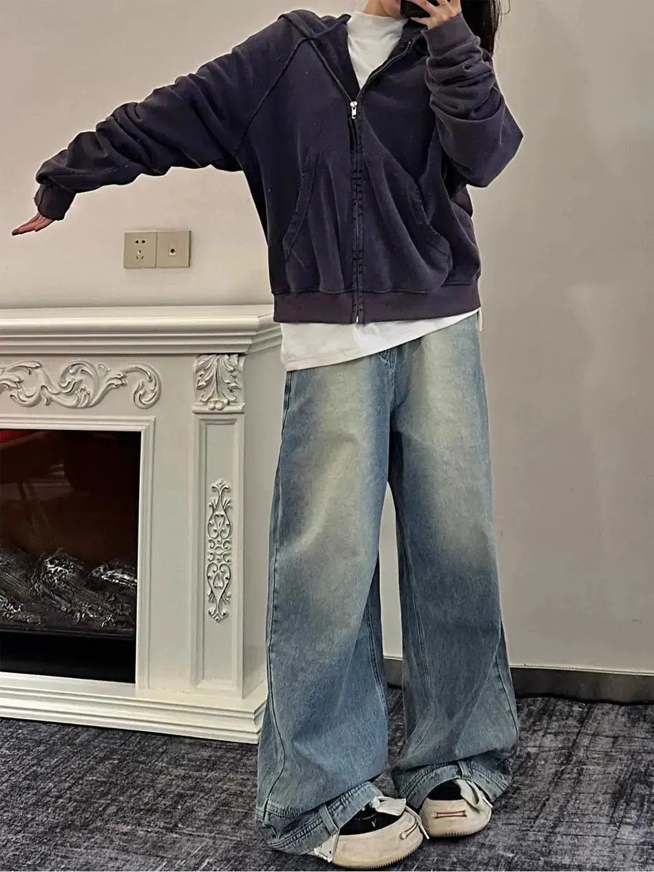 Japanese Brand Wear reverse design wide leg jeans Size US 30 / EU 46 - 5 Thumbnail