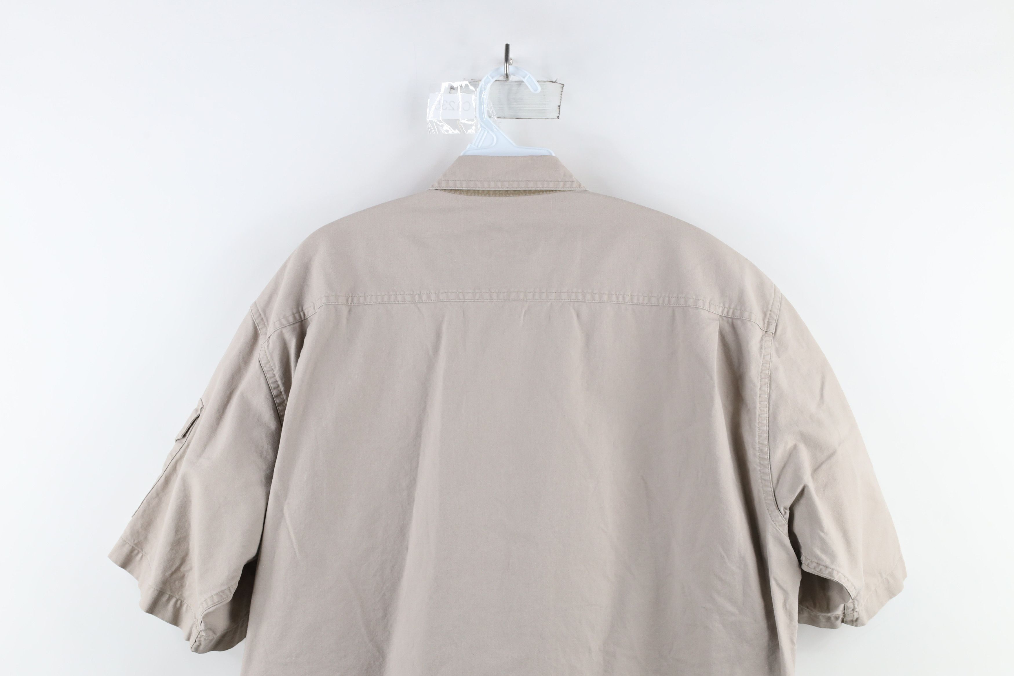 Cabelas × Vintage Vintage Cabelas Short Sleeve Safari Bush Button Shirt Beige Size US L / EU 52-54 / 3 - 10 Thumbnail