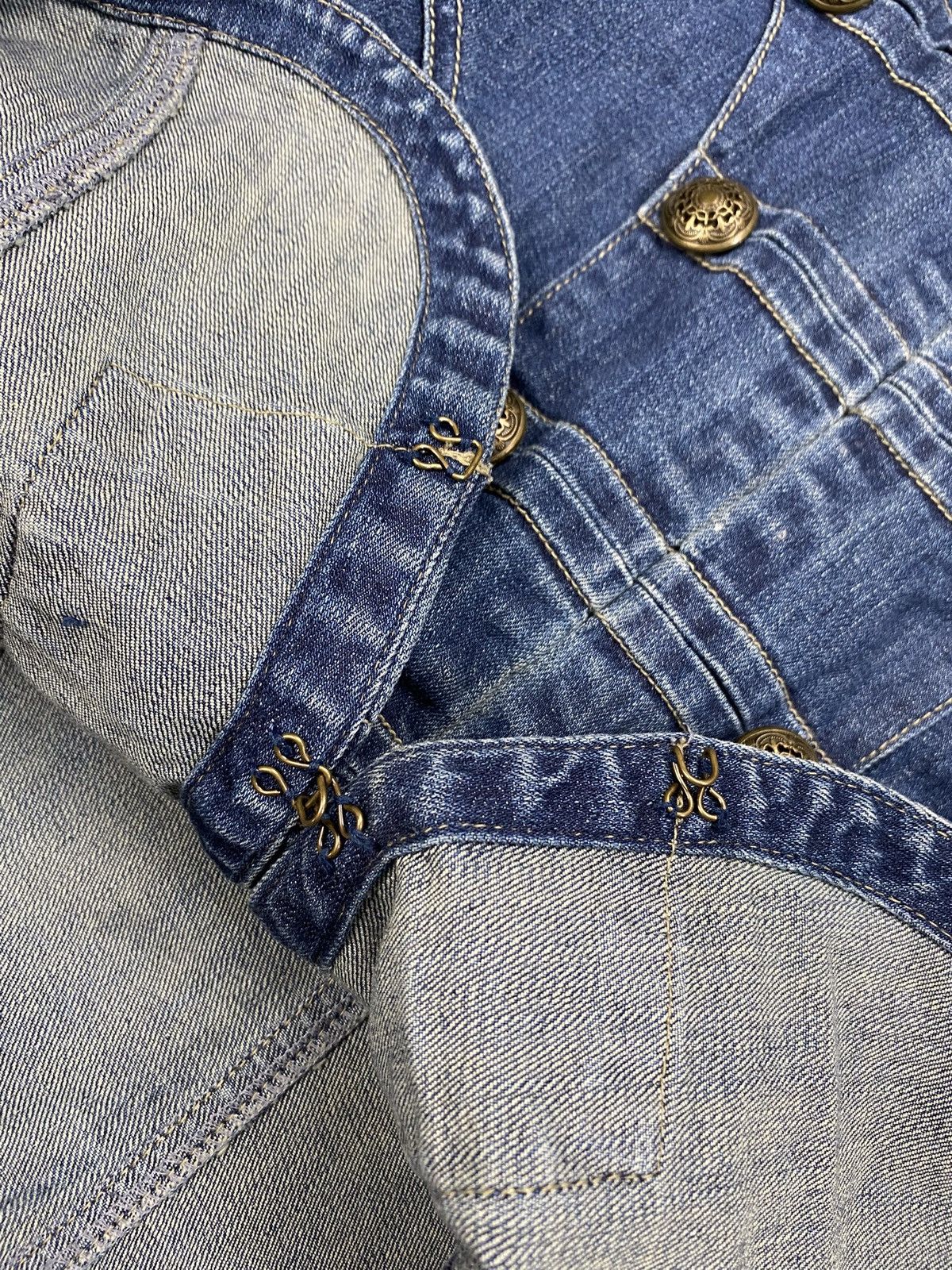 Japanese Brand Vintage napoleon jacket denim blue Size S / US 4 / IT 40 - 6 Thumbnail
