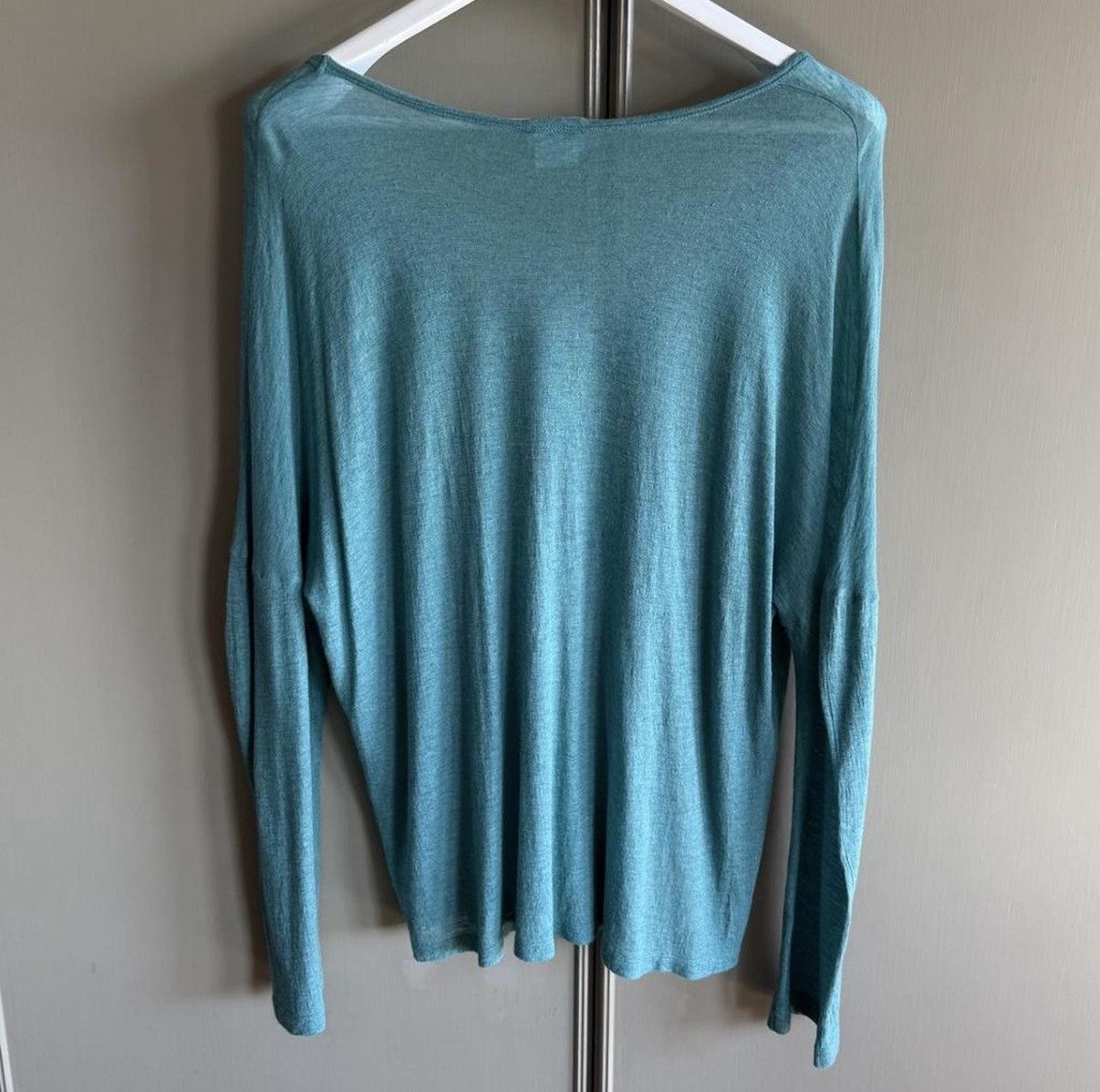 Dries Van Noten Rayon/Wool Turquoise Scoop Neck Long Sleeve Size M / US 6-8 / IT 42-44 - 5 Thumbnail