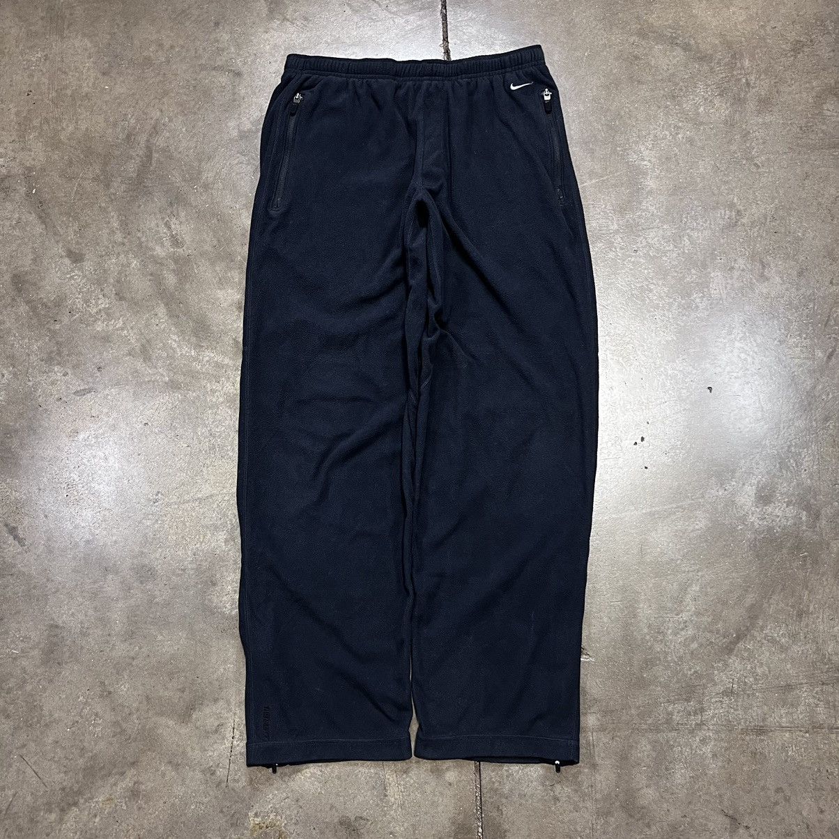 Nike × Vintage Vintage Y2K Nike Mini Swoosh Fleece Sweatpants Baggy Drill Size US 32 / EU 48 - 1 Thumbnail