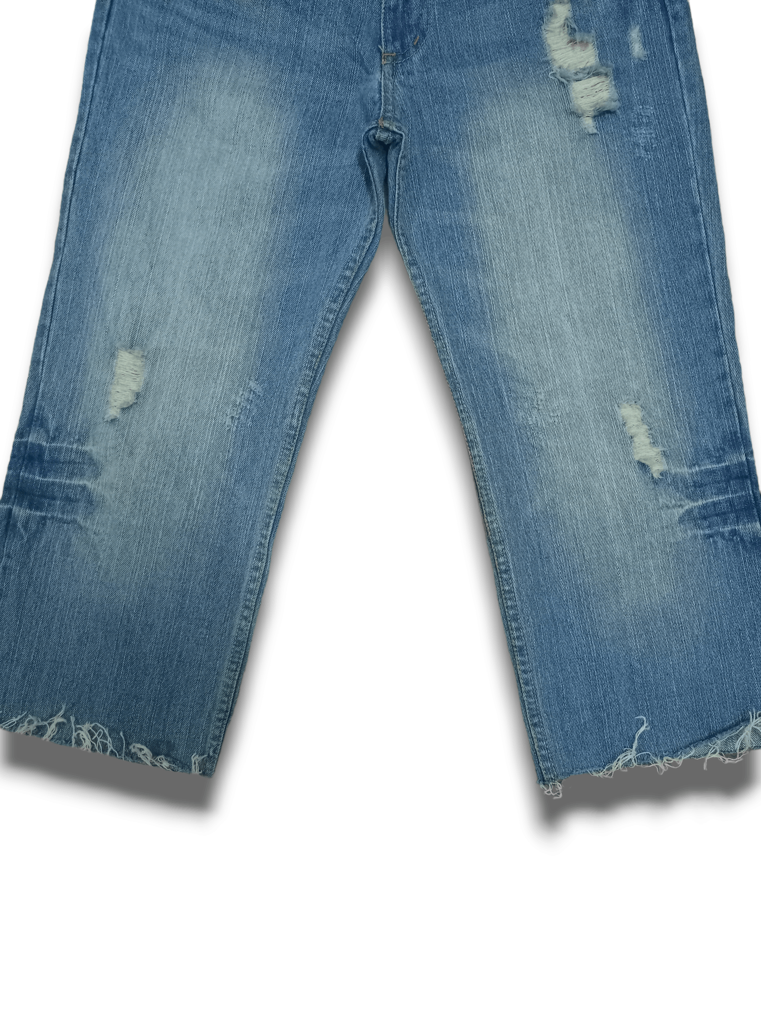 Japanese Brand Vintage Japanese Blue Wash Distressed Baggy Jeans Shorts Size US 30 / EU 46 - 7 Thumbnail
