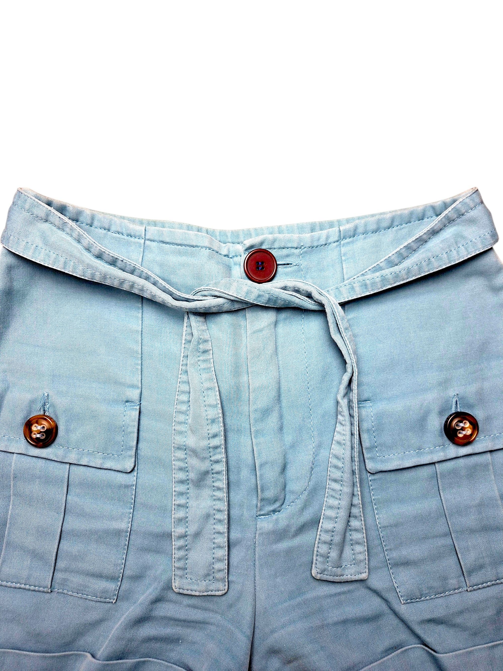 Dsquared2 Dsquared2 High-Waist Safari Cargo Shorts | Dusty Blue Size 27" / US 4 / IT 40 - 3 Thumbnail