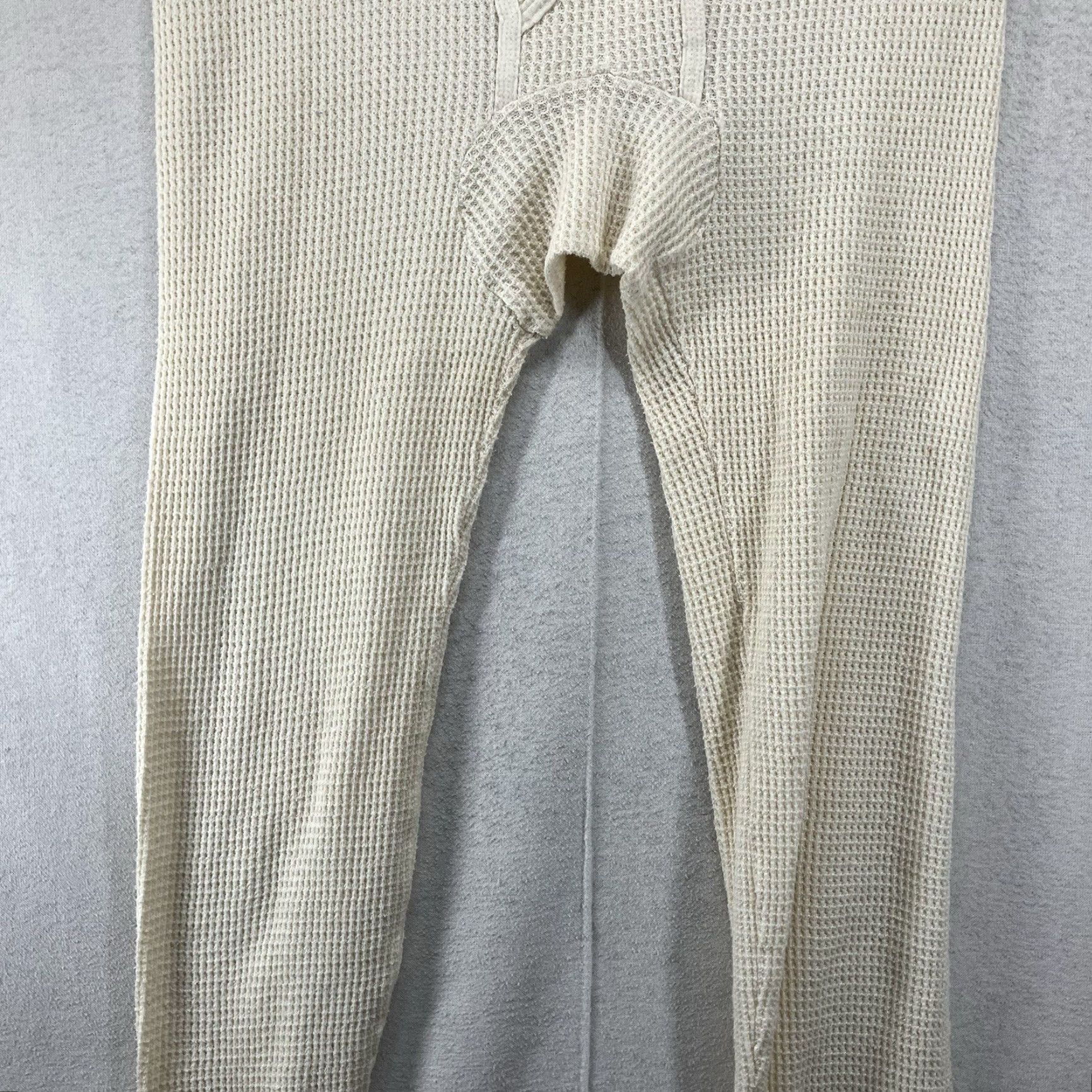 Dickies VINTAGE Dickies Thermal Long John Pants Base Layers M 34x24 Ivory Cotton Polyester Knit Regular Tapered Ankle Men 80s 70s Outdoor Retro Size US 31 - 6 Thumbnail