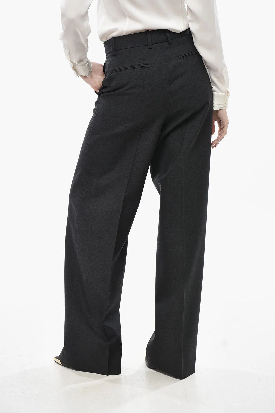 Gucci og1mm0326 Wool Twill Straight-Leg Pant in Black Size 27" / US 4 / IT 40 - 2 Thumbnail