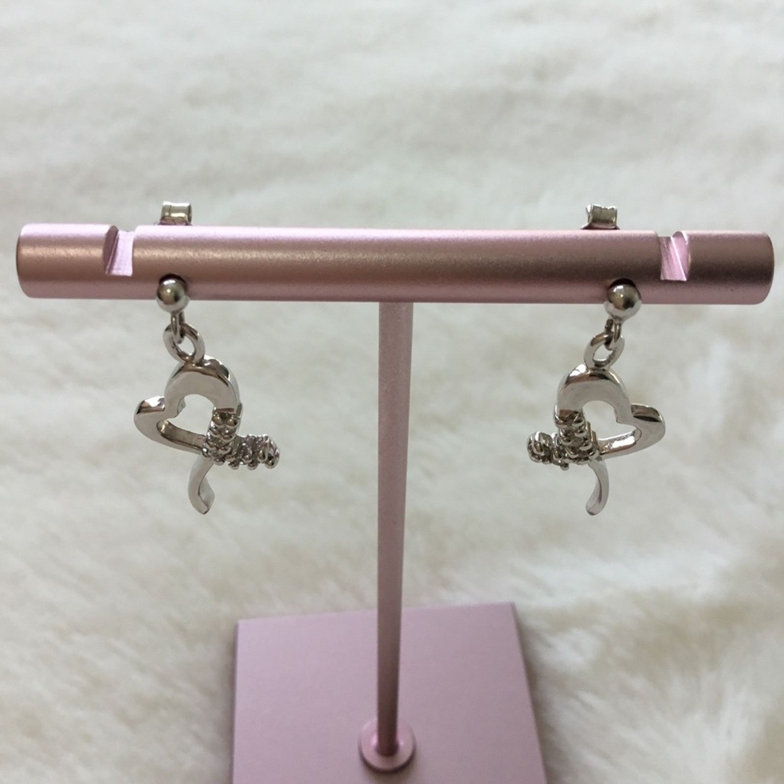 Other Sterling Silver Heart Drop Earrings Size ONE SIZE - 2 Thumbnail