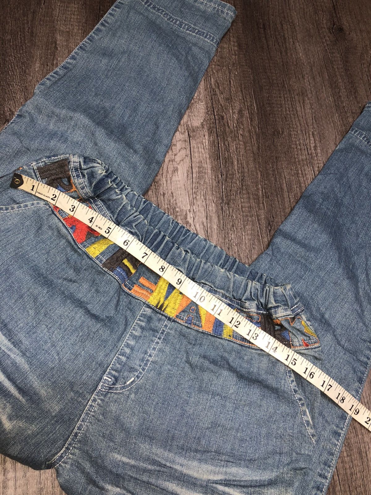 Designer Vintage Kriff Mayer Sport Wear Jeans Patchwork Design Size 34" / US 12 / IT 48 - 21 Thumbnail