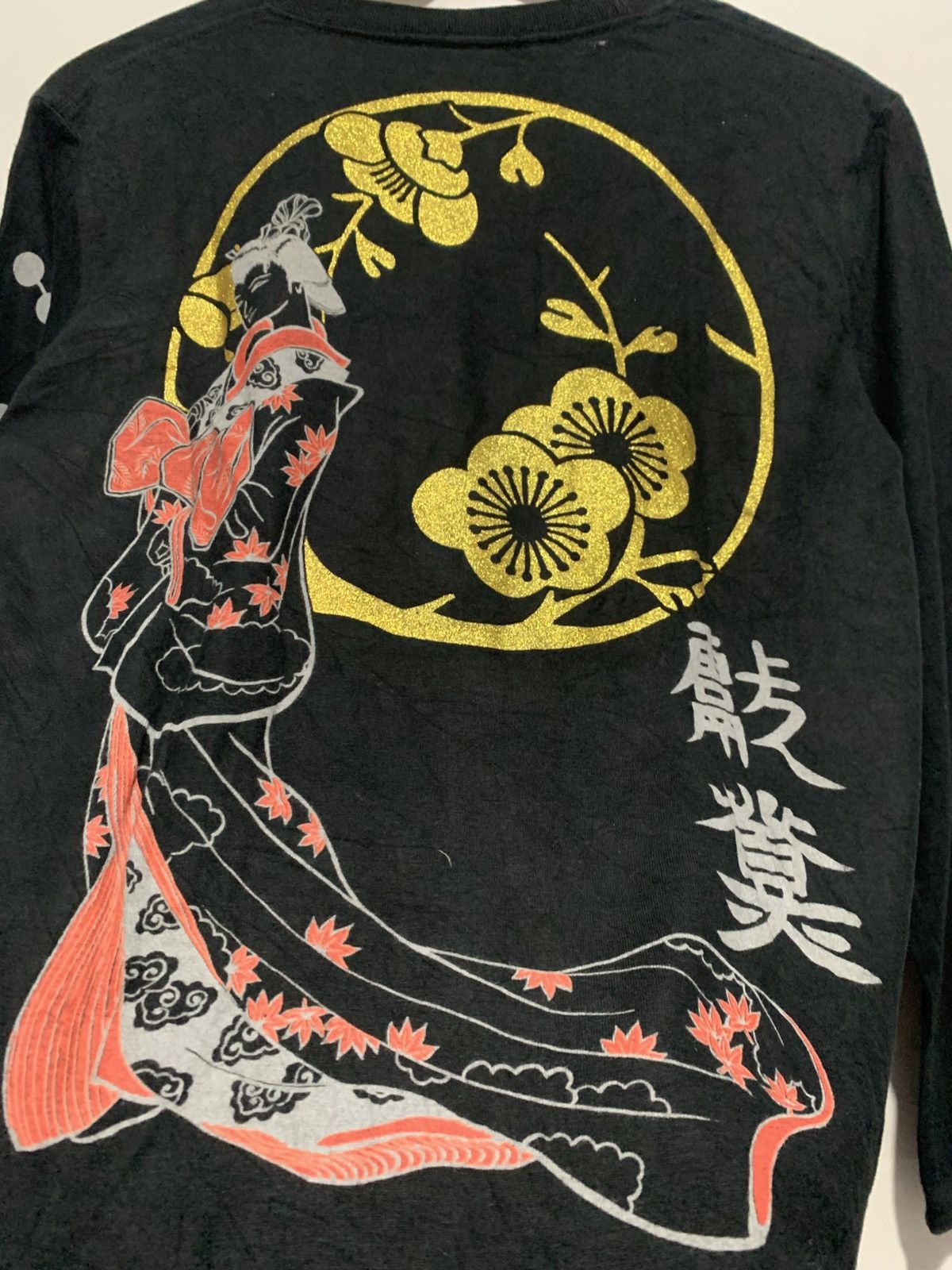 Karakuri Tamashii Sukajan Geitsha Japanese Art Mibudo Design Long Sleeve Size US S / EU 44-46 / 1 - 3 Thumbnail