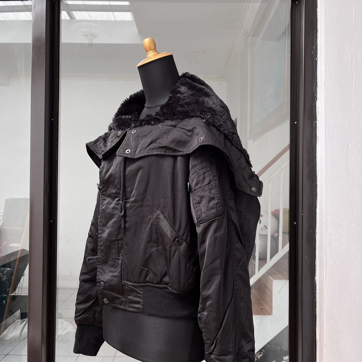Japanese Brand Y2K Bomber Jacket Hooded by AZUL Size M / US 6-8 / IT 42-44 - 4 Thumbnail