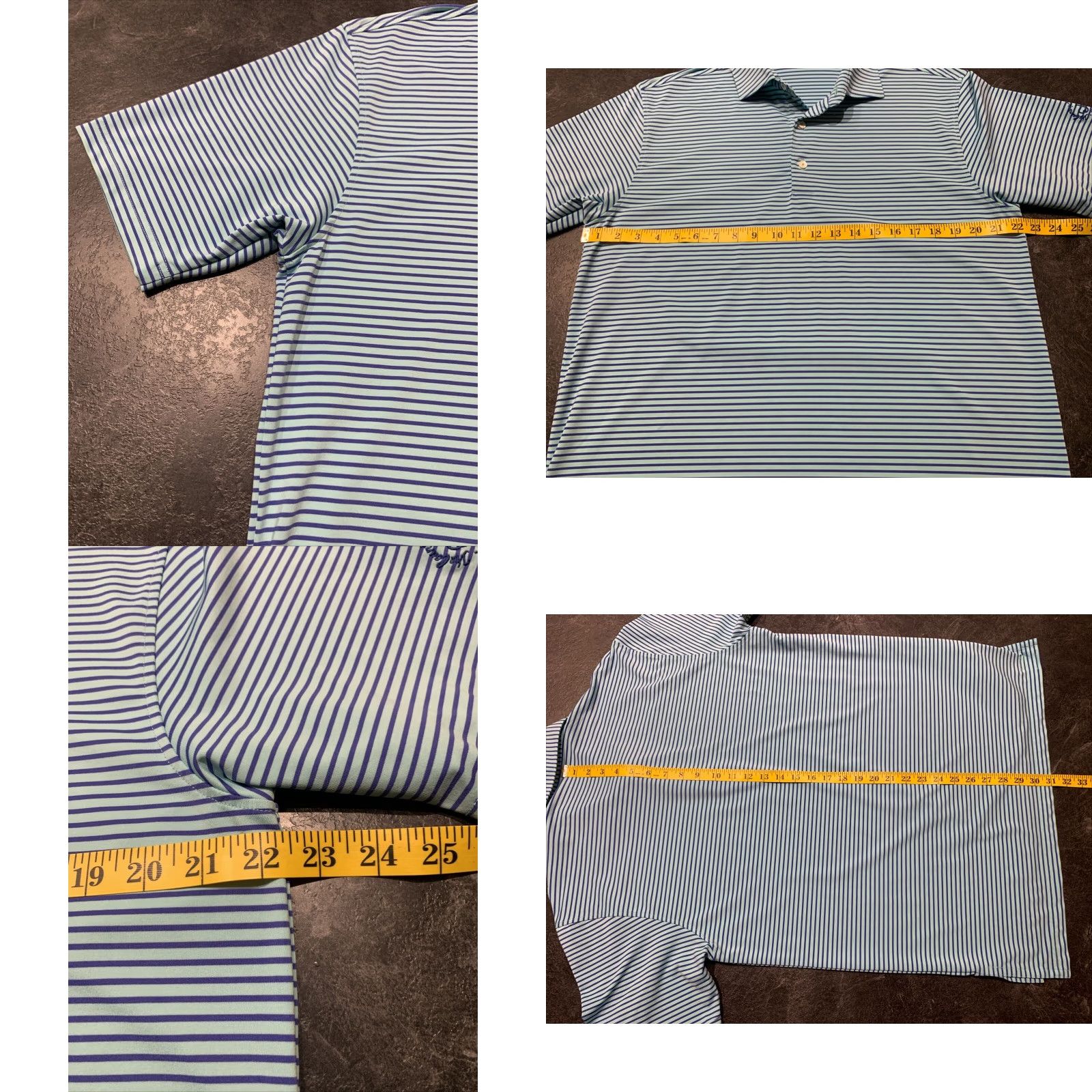 Vintage Turtleson Golf Polo Shirt Adult Medium Blue Striped Mens Embroidered Country Club Logo Size US M / EU 48-50 / 2 - 4 Thumbnail